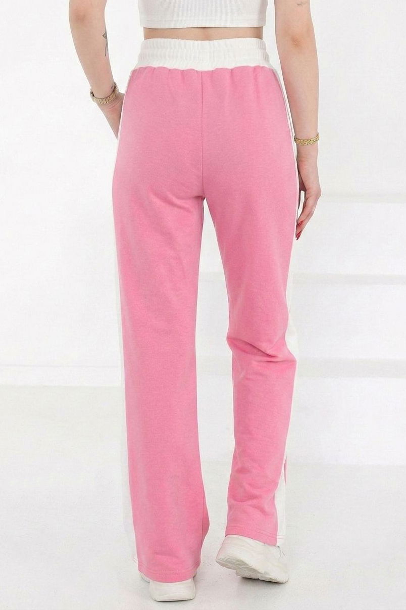 Cepli İki İplik Garnili Pantolon - 2061-PEMBE - 3