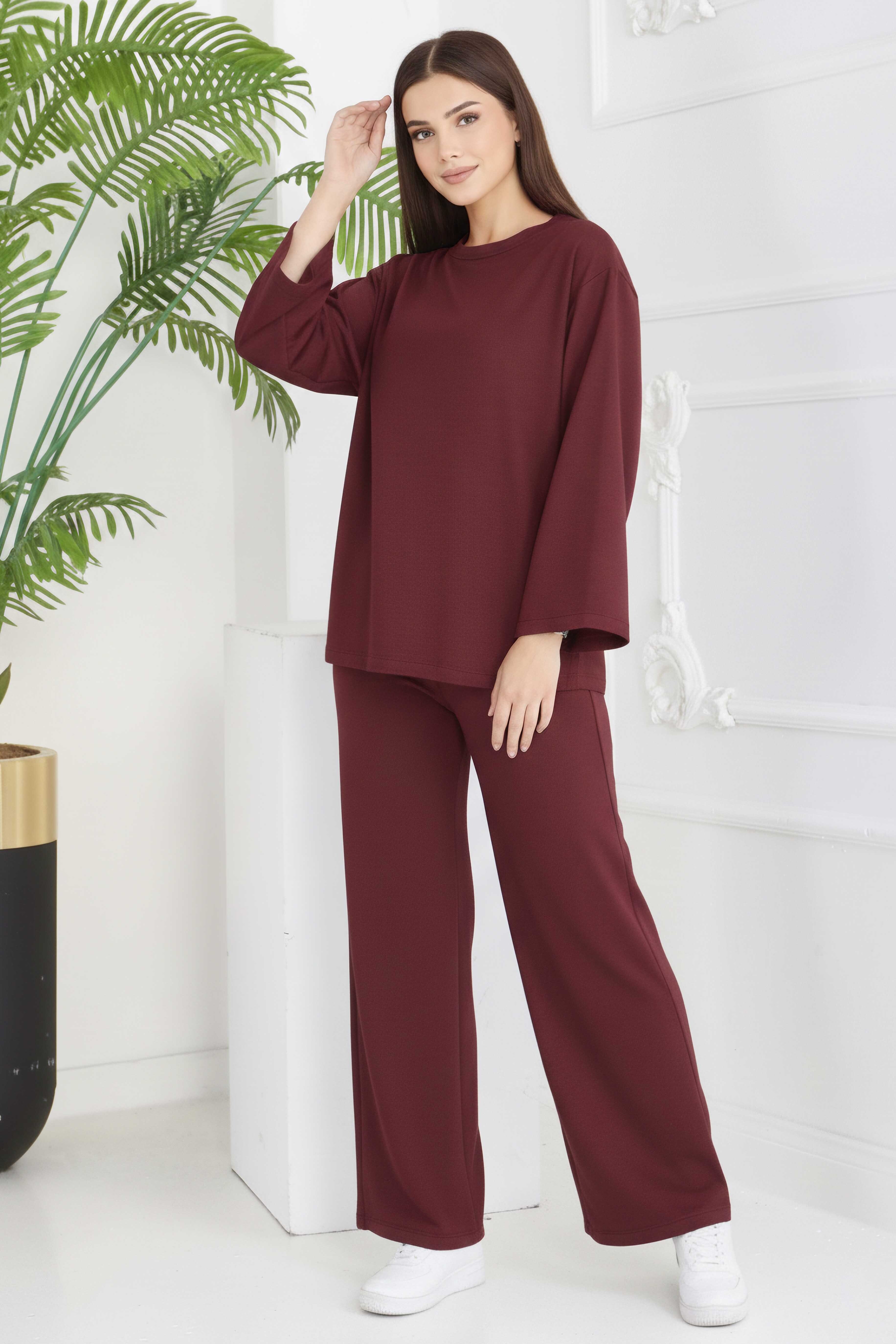 Cepli İki İplik İkili Takım - 2056-BORDO - 1