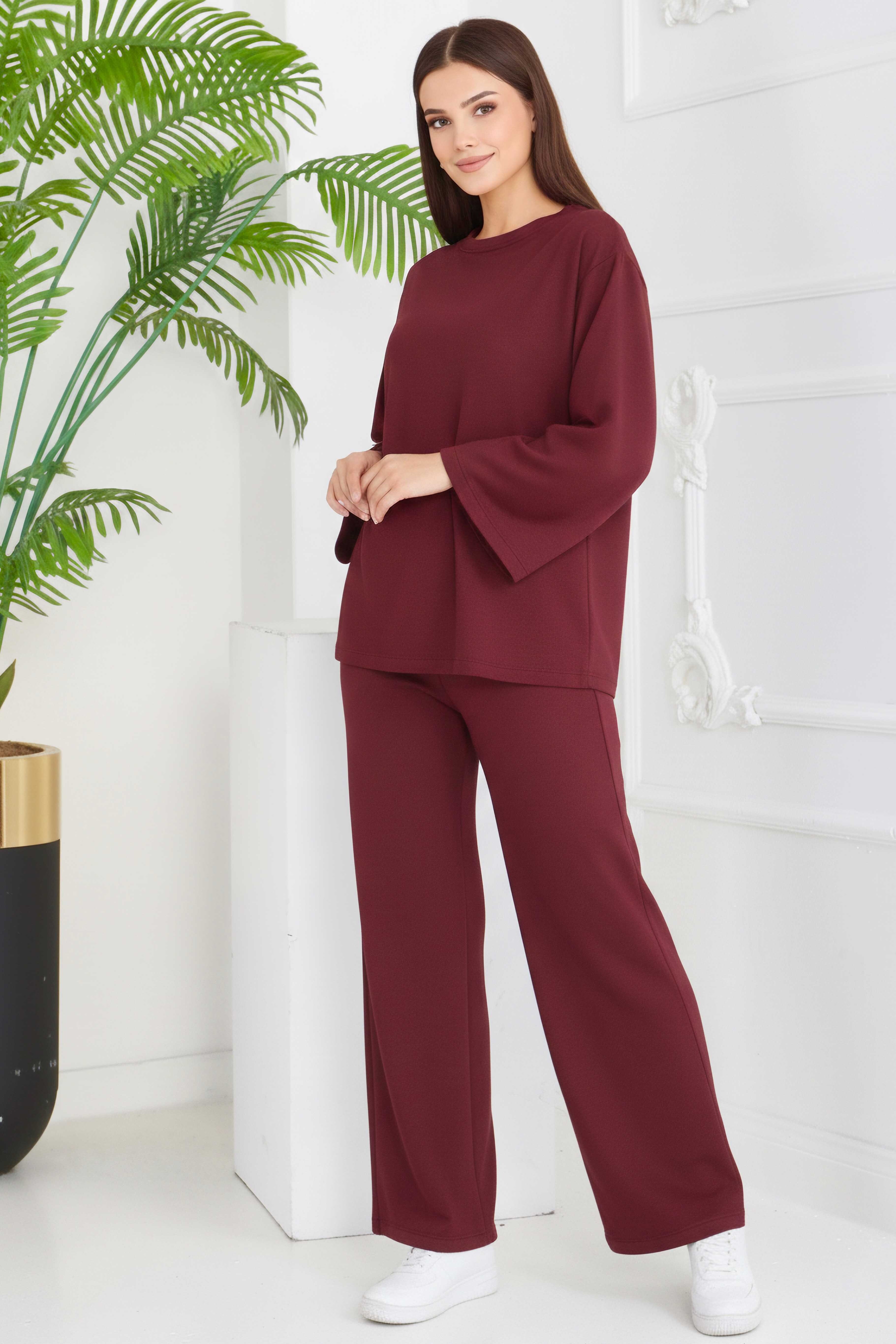 Cepli İki İplik İkili Takım - 2056-BORDO - 2