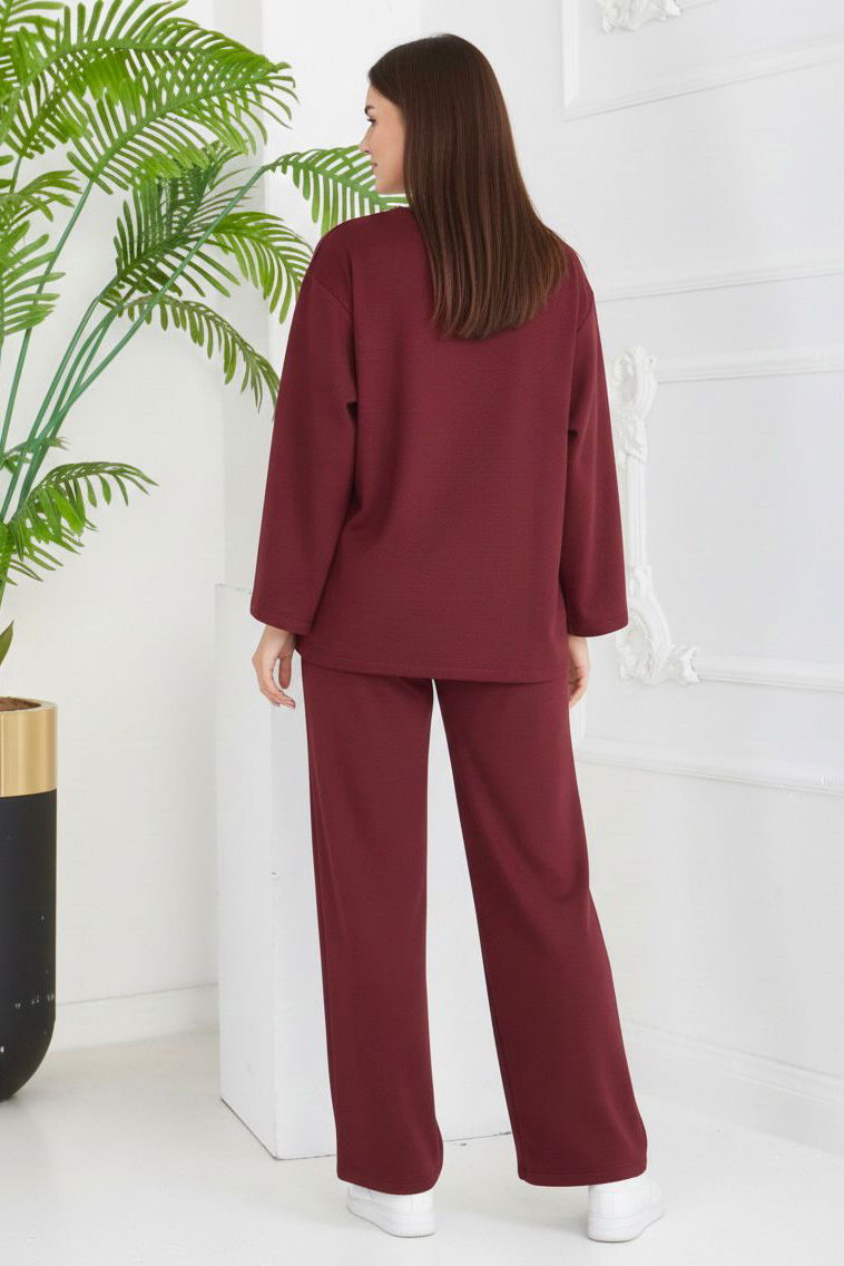Cepli İki İplik İkili Takım - 2056-BORDO - 3