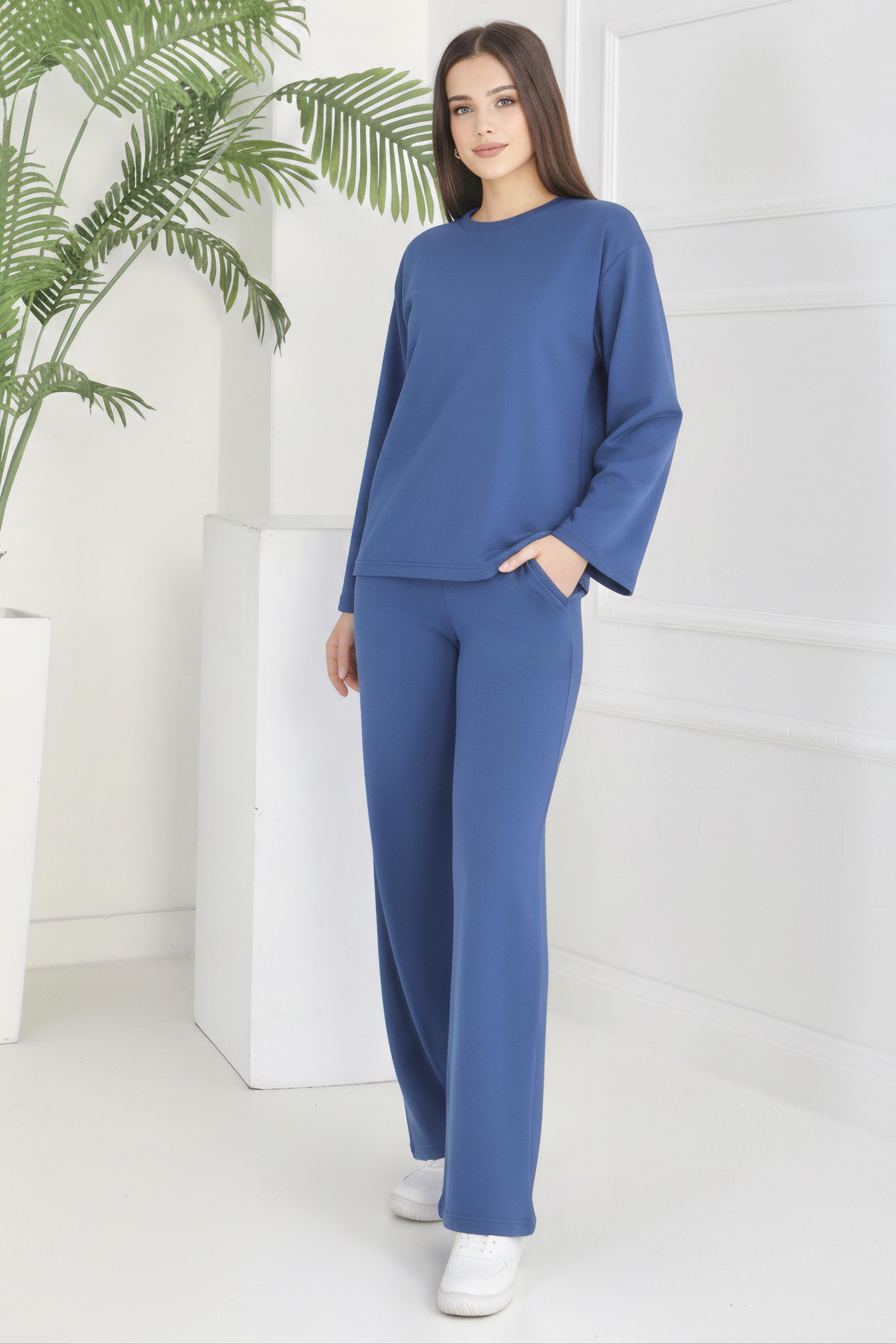 Cepli İki İplik İkili Takım - 2056-INDIGO - 1