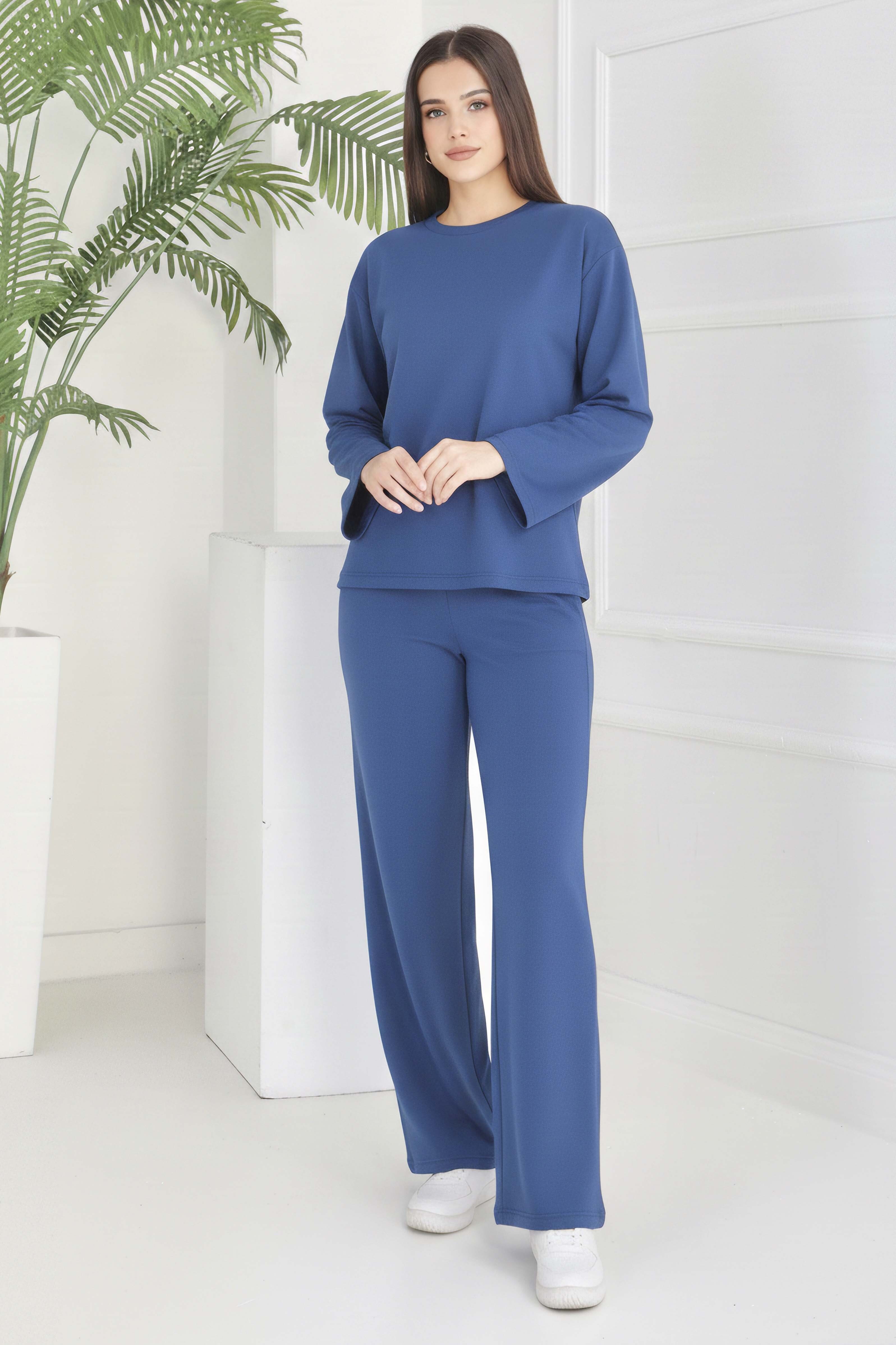 Cepli İki İplik İkili Takım - 2056-INDIGO - 2