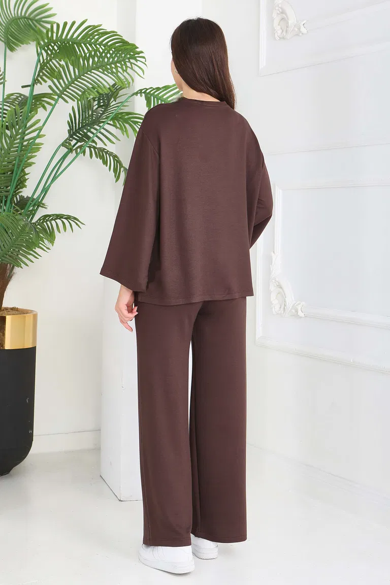 Cepli İki İplik İkili Takım - 2056-KAHVE - TOFİSA