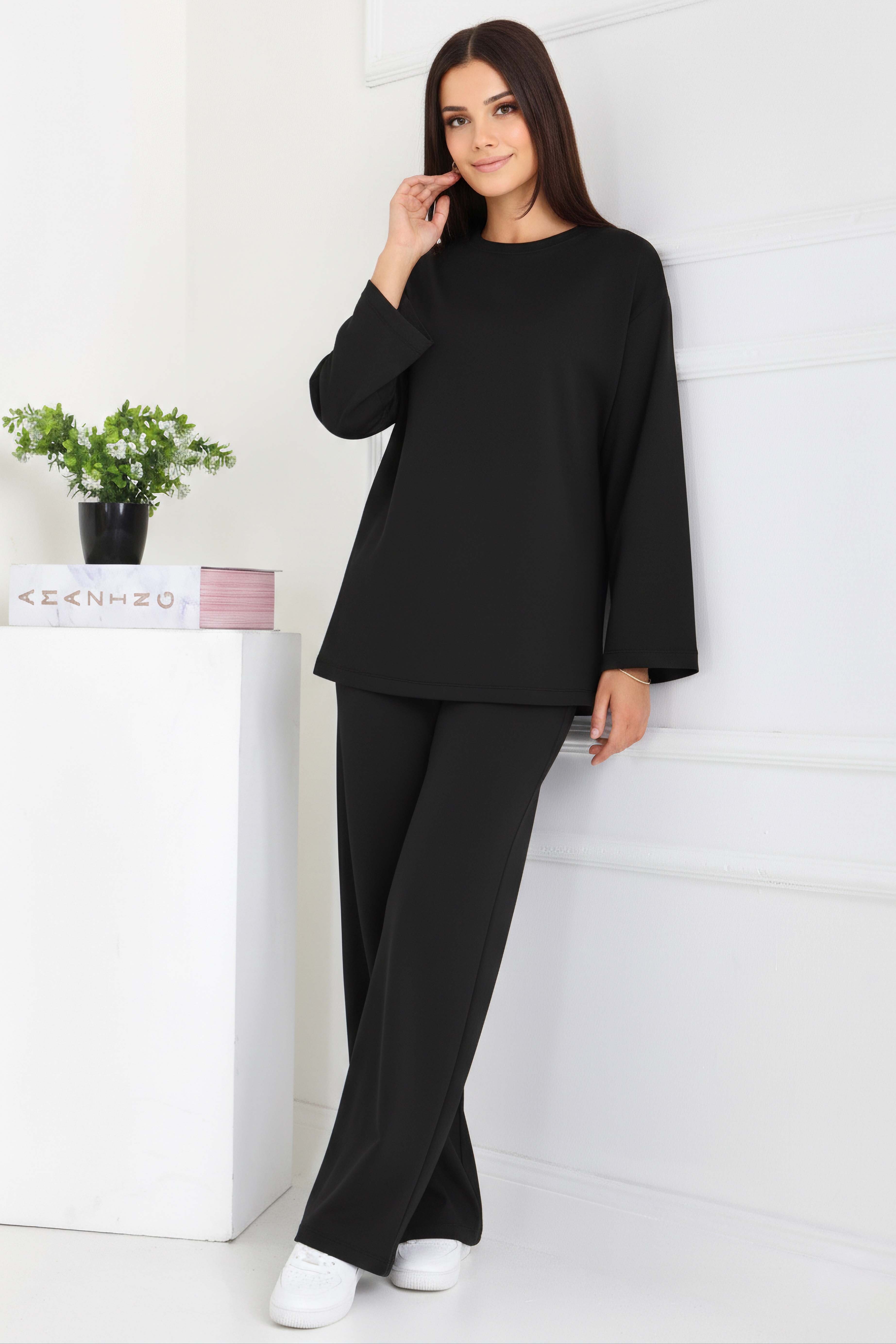 Cepli İki İplik İkili Takım - 2056-SIYAH - 2