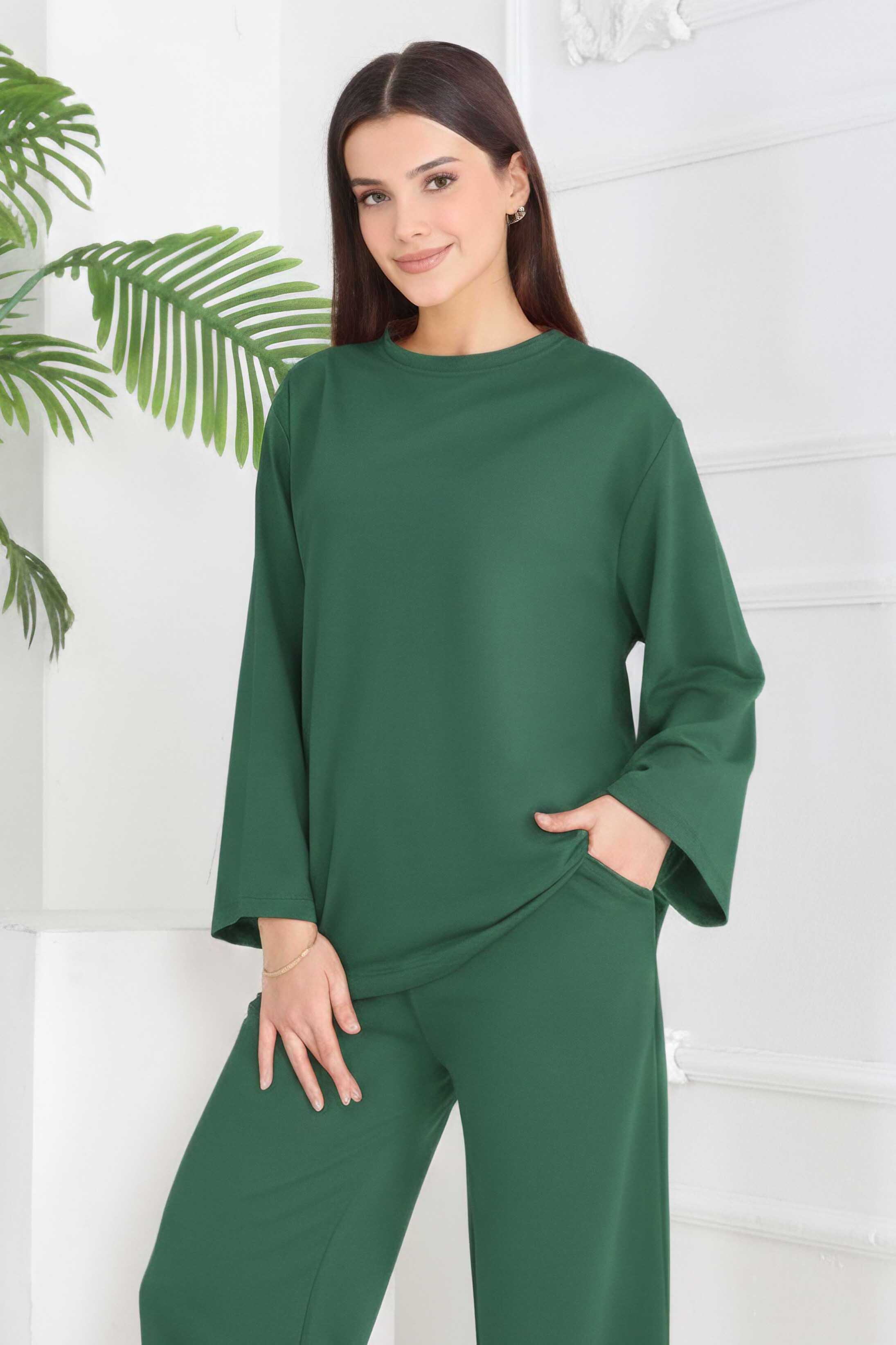 Cepli İki İplik İkili Takım - 2056-ZUMRUT - 2