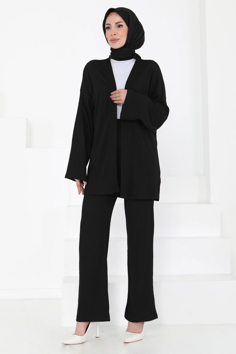 Cepli Kimono Takım Siyah - 27131 - TOFİSA