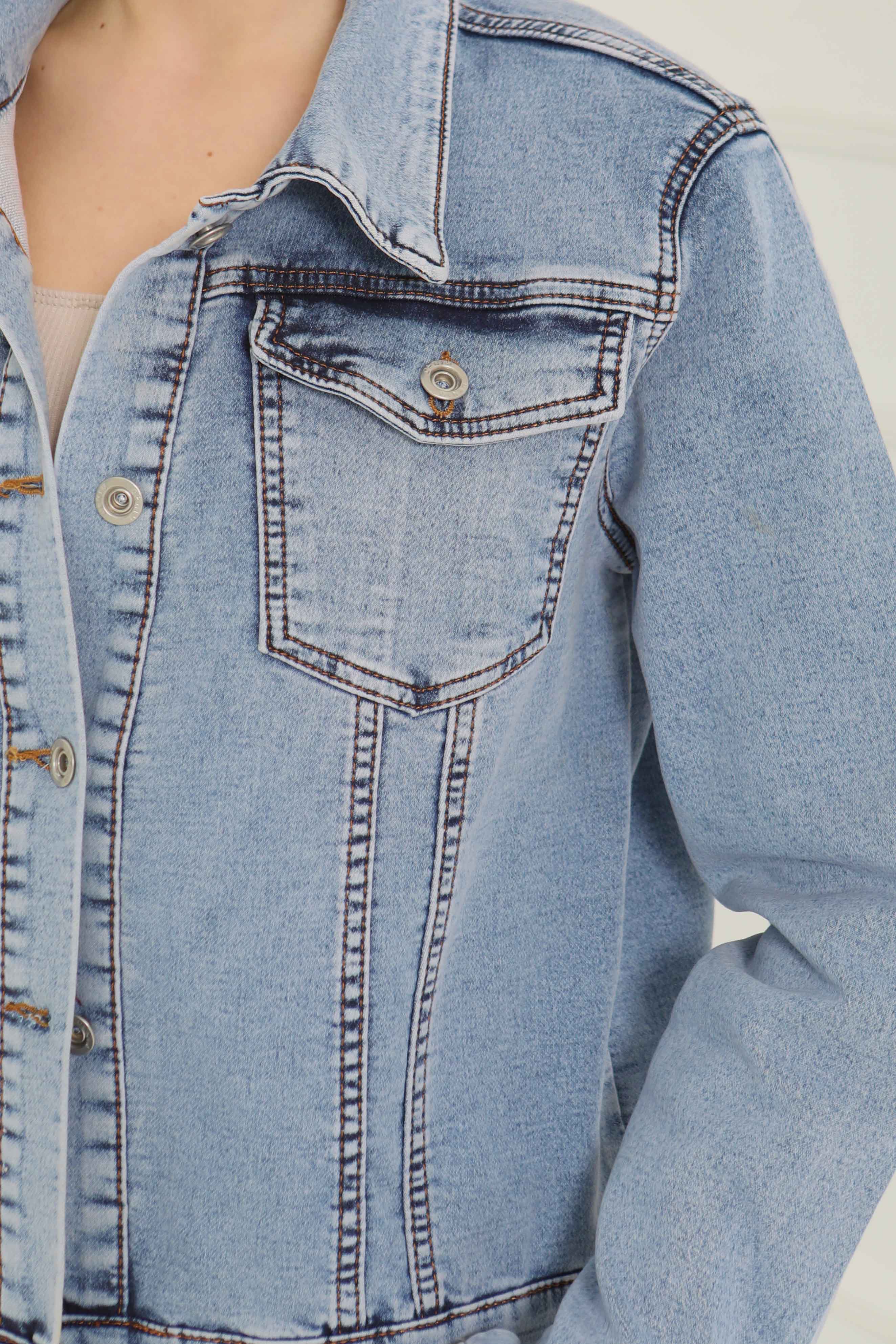 Cepli Kısa Kot Ceket - 26577 - 6