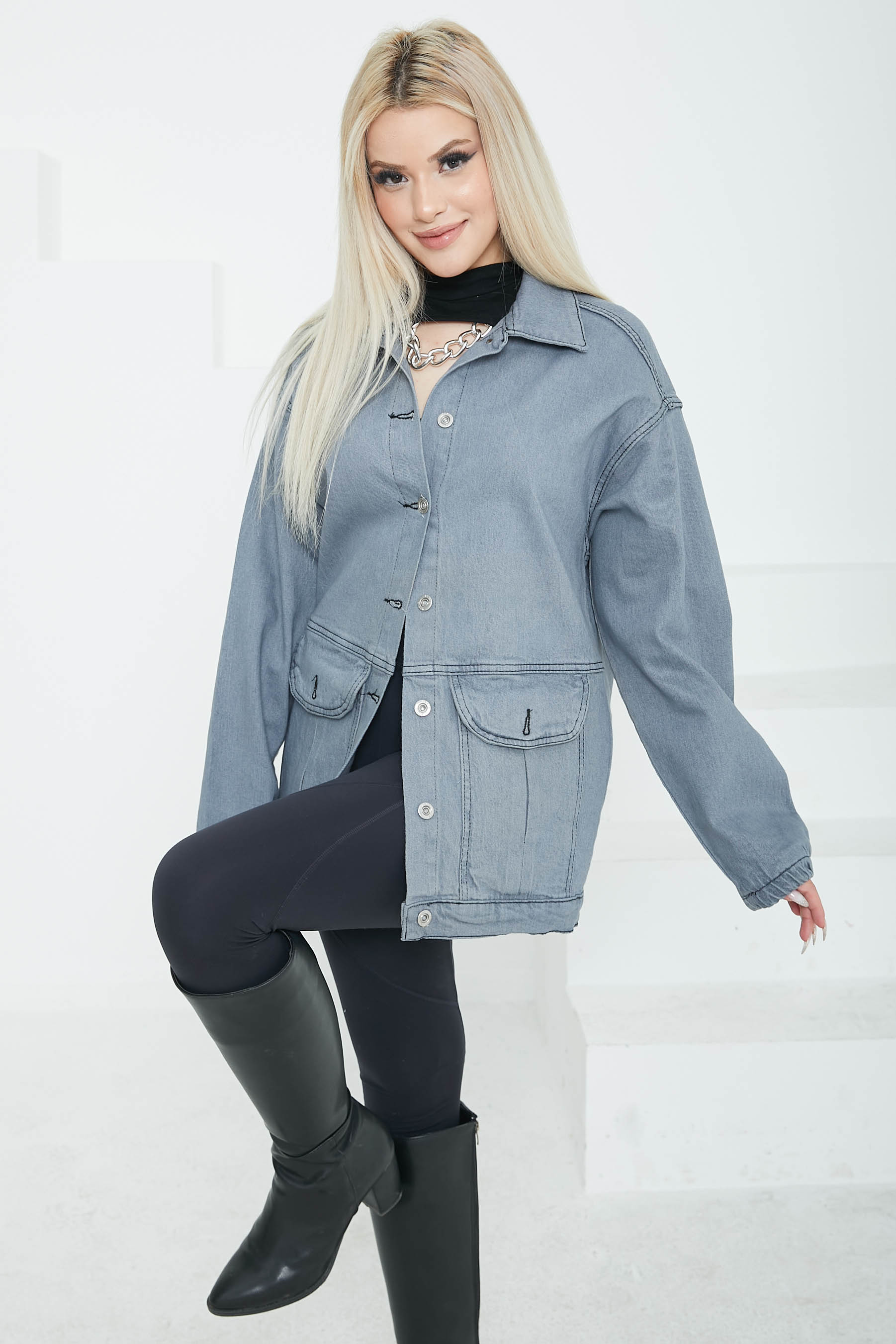 Cepli Kot Ceket Gri - 26578 - 2