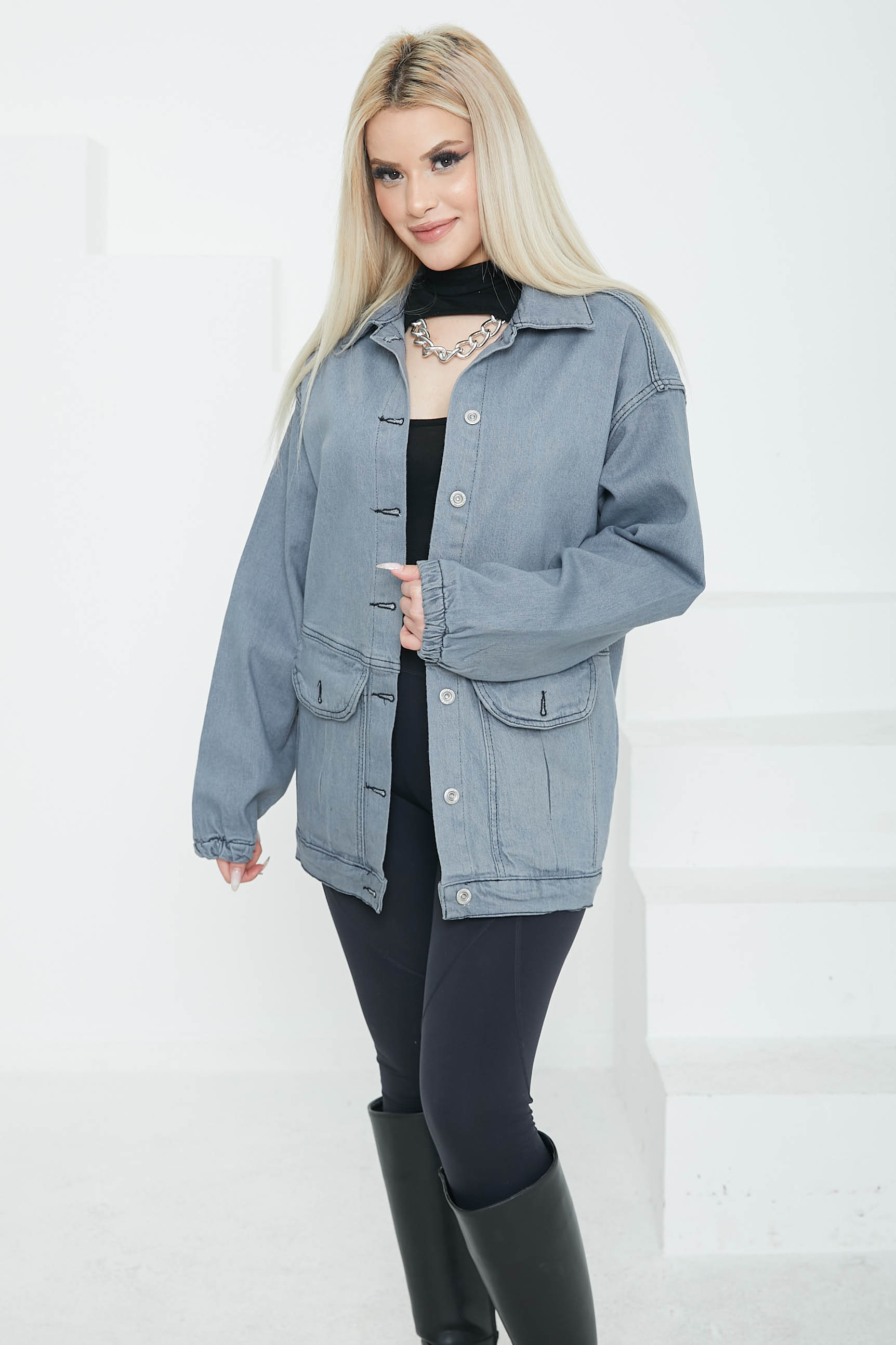 Cepli Kot Ceket Gri - 26578 - 3