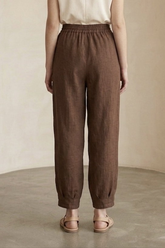 Cepli Müslin Salaş Pantolon Kahve - 1325-KAHVE - 3