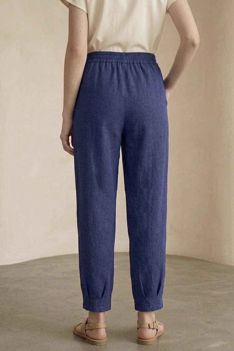 Cepli Müslin Salaş Pantolon Lacivert - 1325-LACIVERT - 3