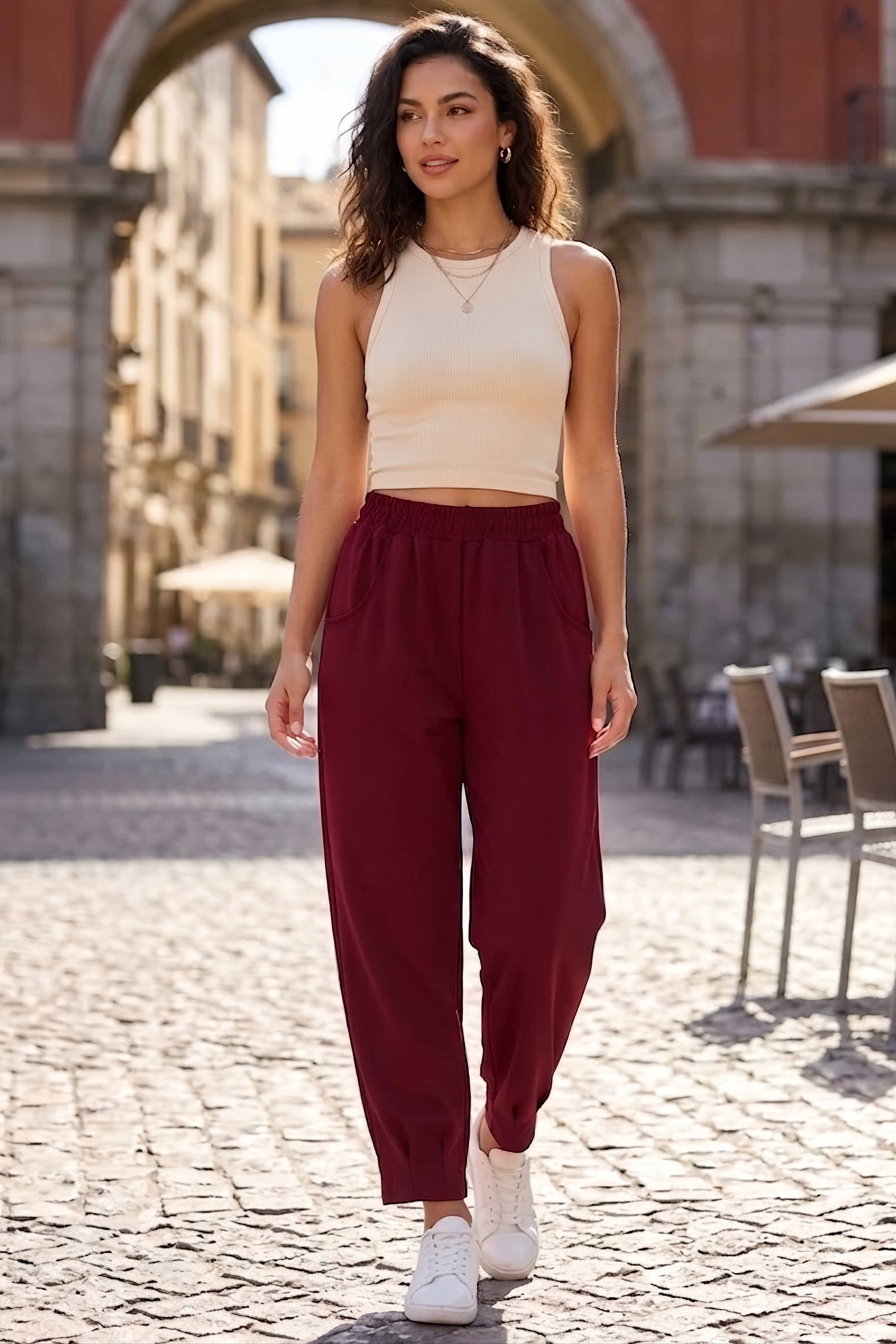 Cepli Oysh Modal Eşofman Altı Bordo - 1351-BORDO - 1