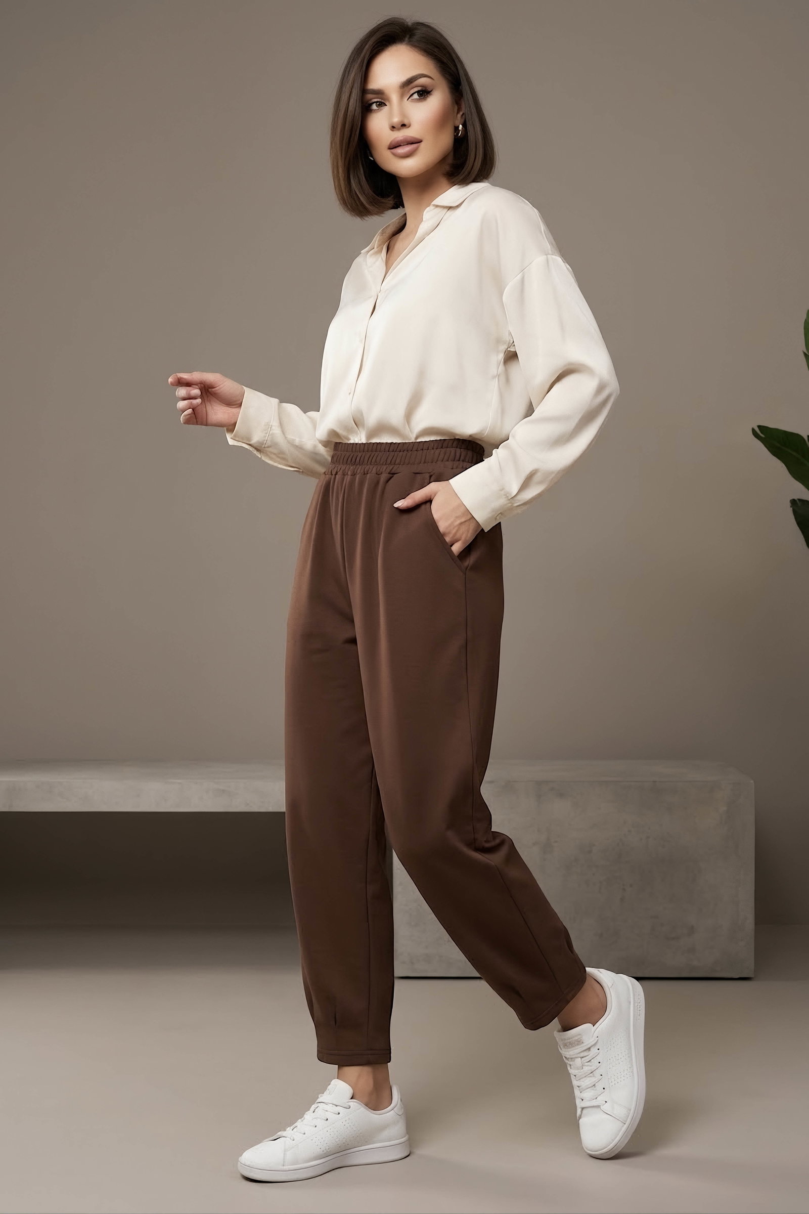 Cepli Oysh Modal Pantolon Kahve - 1351-KAHVE - 2