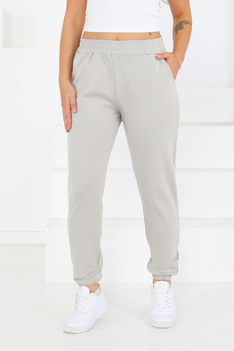 Cepli Paça Lastikli İki İplik Eşofman Altı - 27675-TAS - TOFİSA