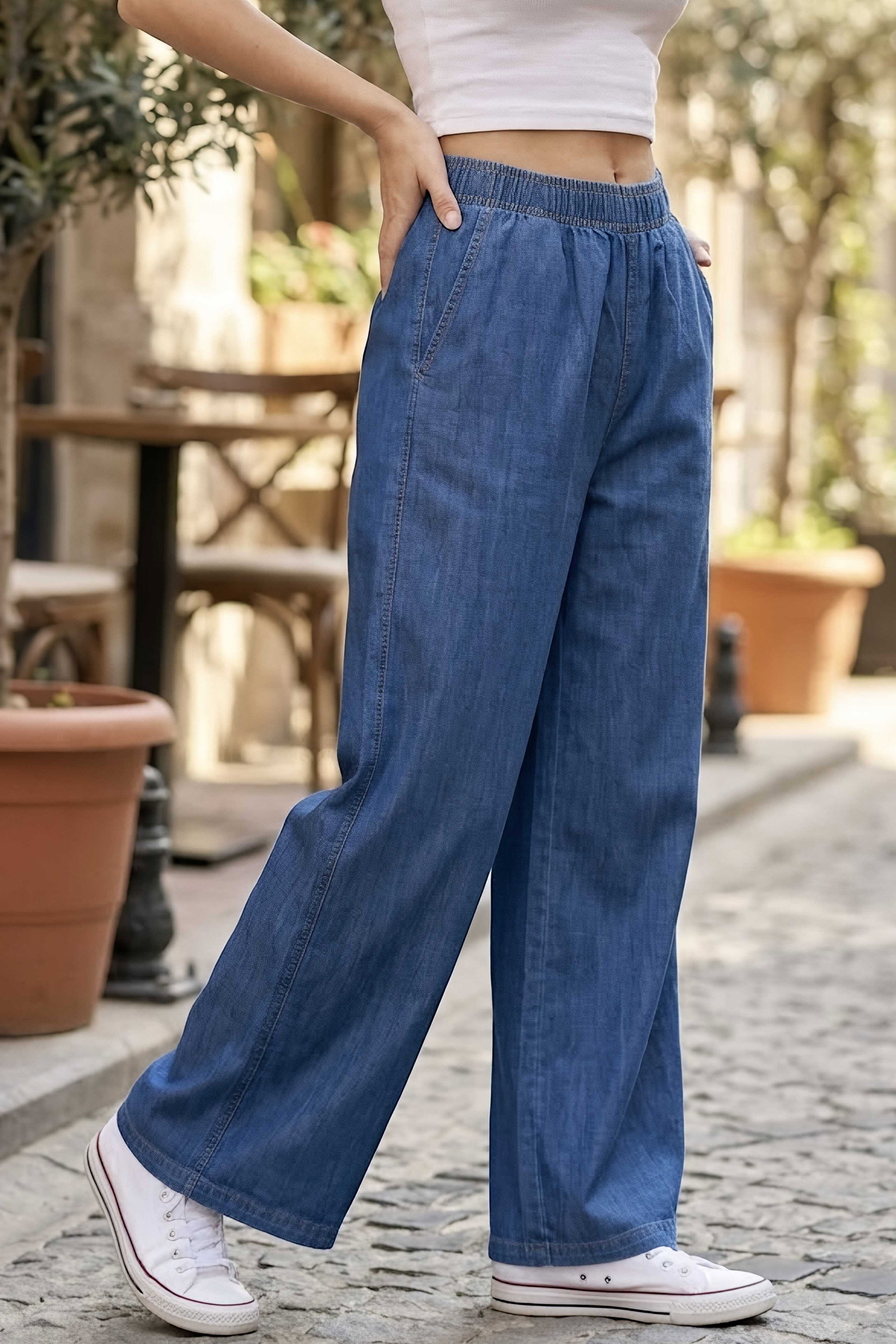 Cepli Tensel Pantolon Mavi - 29099-MAVI - 1