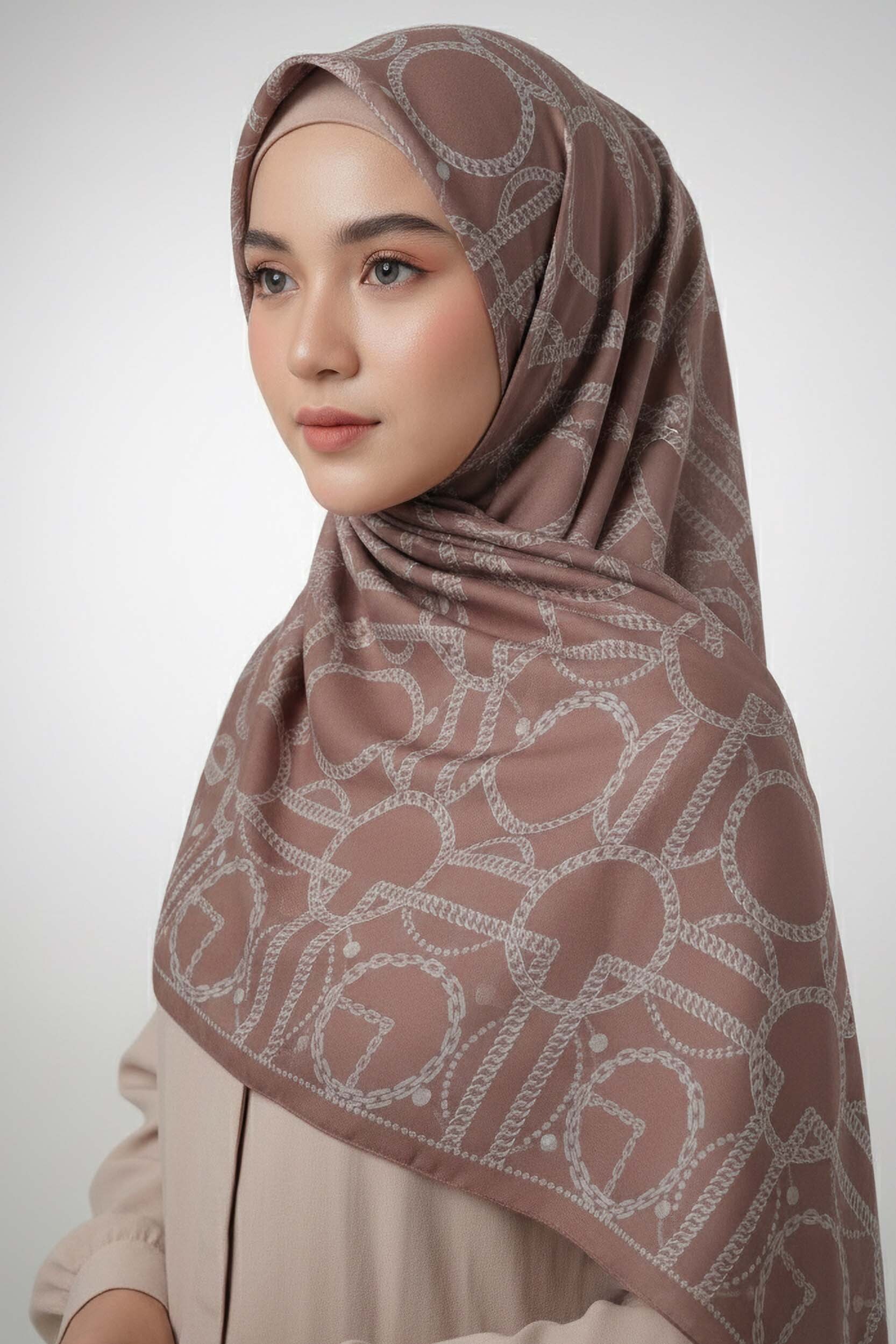 Chain Dream Serisi Pamuk Şal - 28112-VIZON - 1