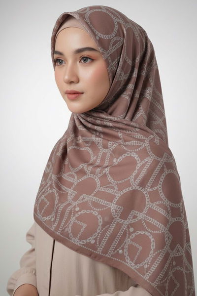 Chain Dream Serisi Pamuk Şal - 28112-VIZON 