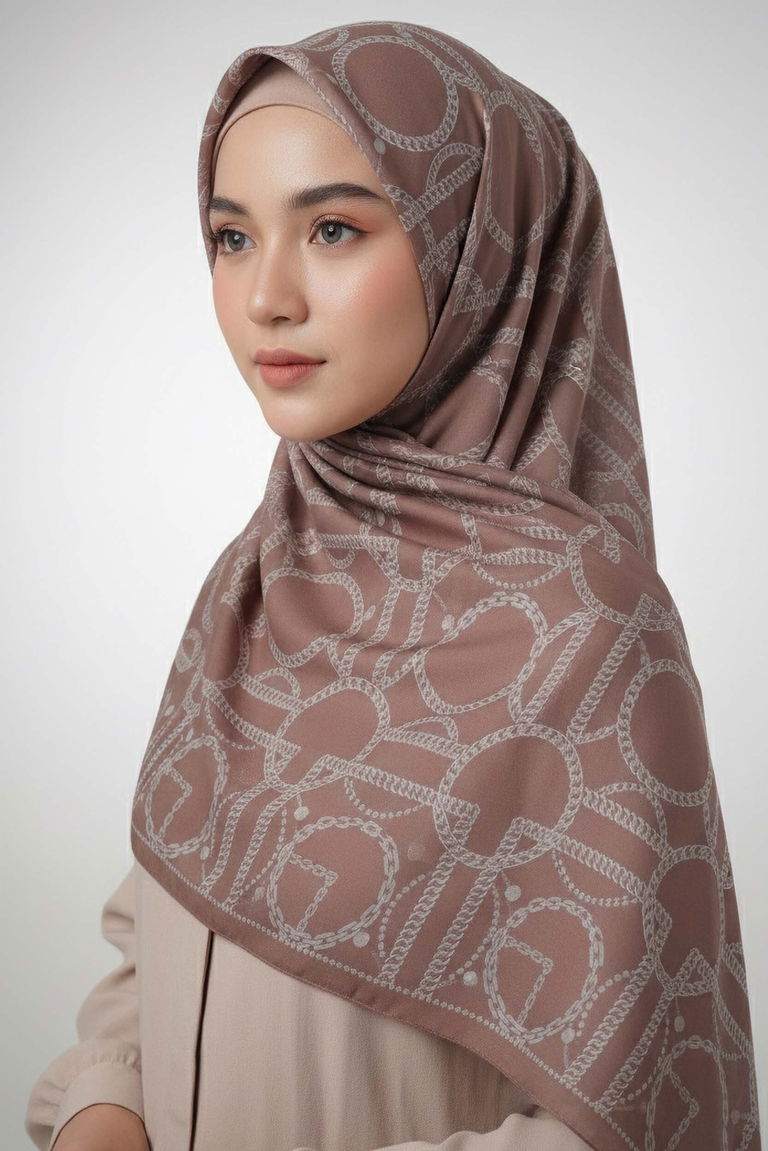 Chain Dream Serisi Pamuk Şal - 28112-VIZON - TOFİSA