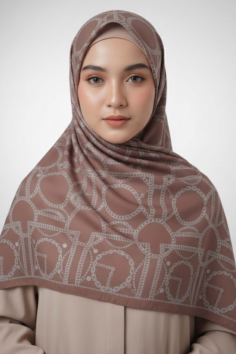 Chain Dream Serisi Pamuk Şal - 28112-VIZON - TOFİSA