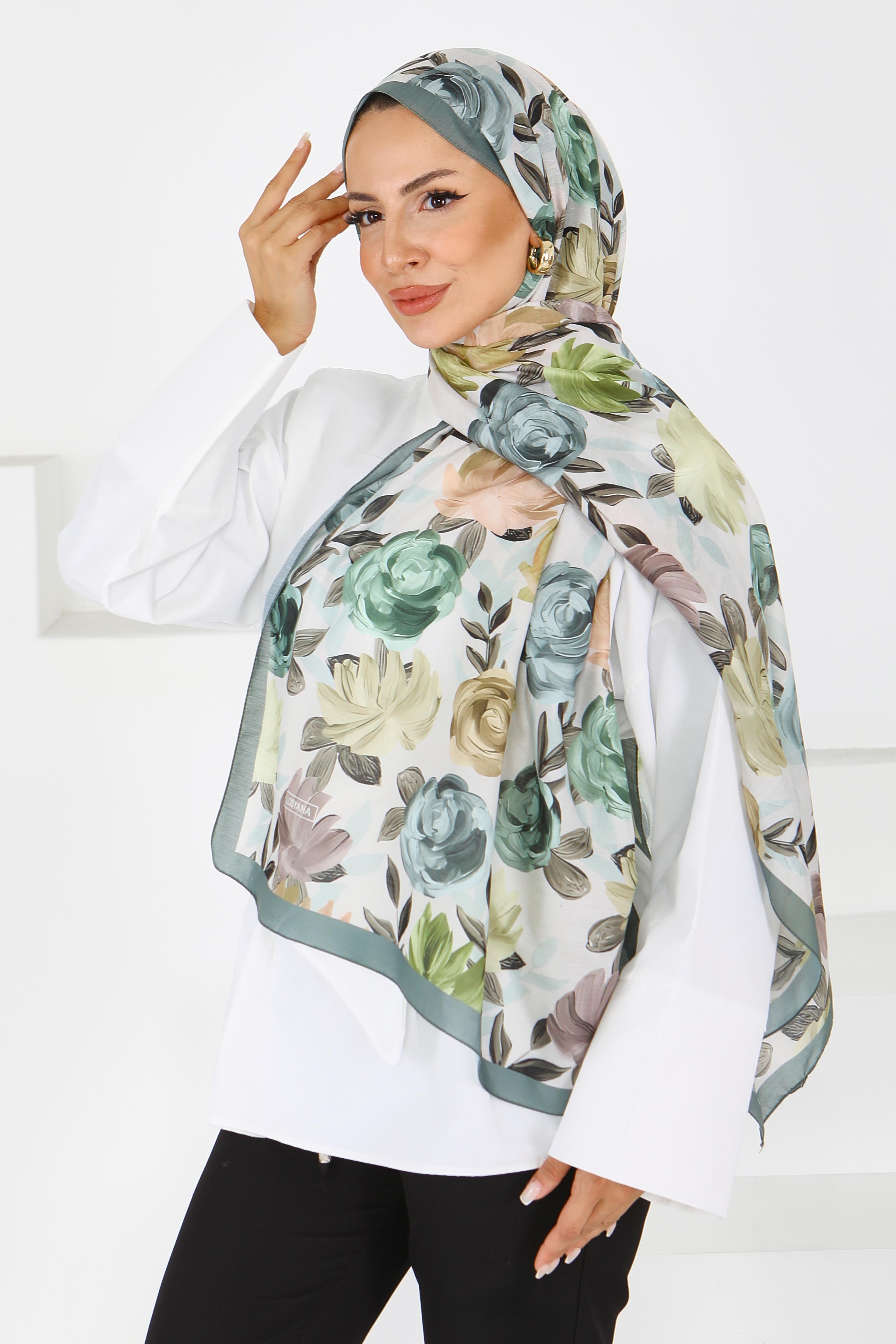 Çiçek Desenli Şal - 27594 - 1
