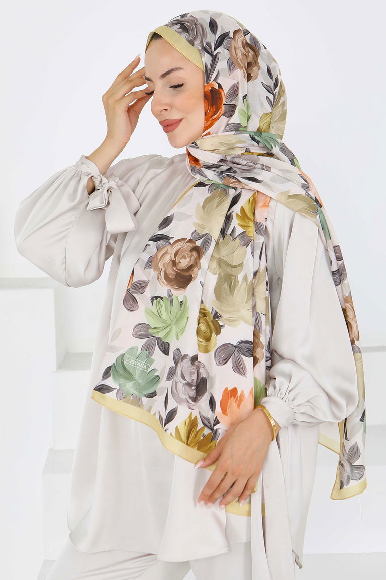 Çiçek Desenli Şal - 27594 - TOFİSA