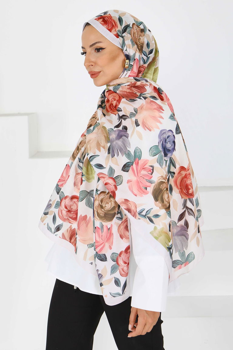 Çiçek Desenli Şal - 27594 - TOFİSA