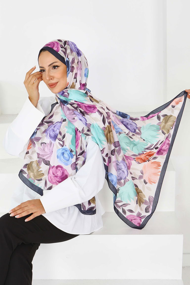 Çiçek Desenli Şal - 27594 - TOFİSA