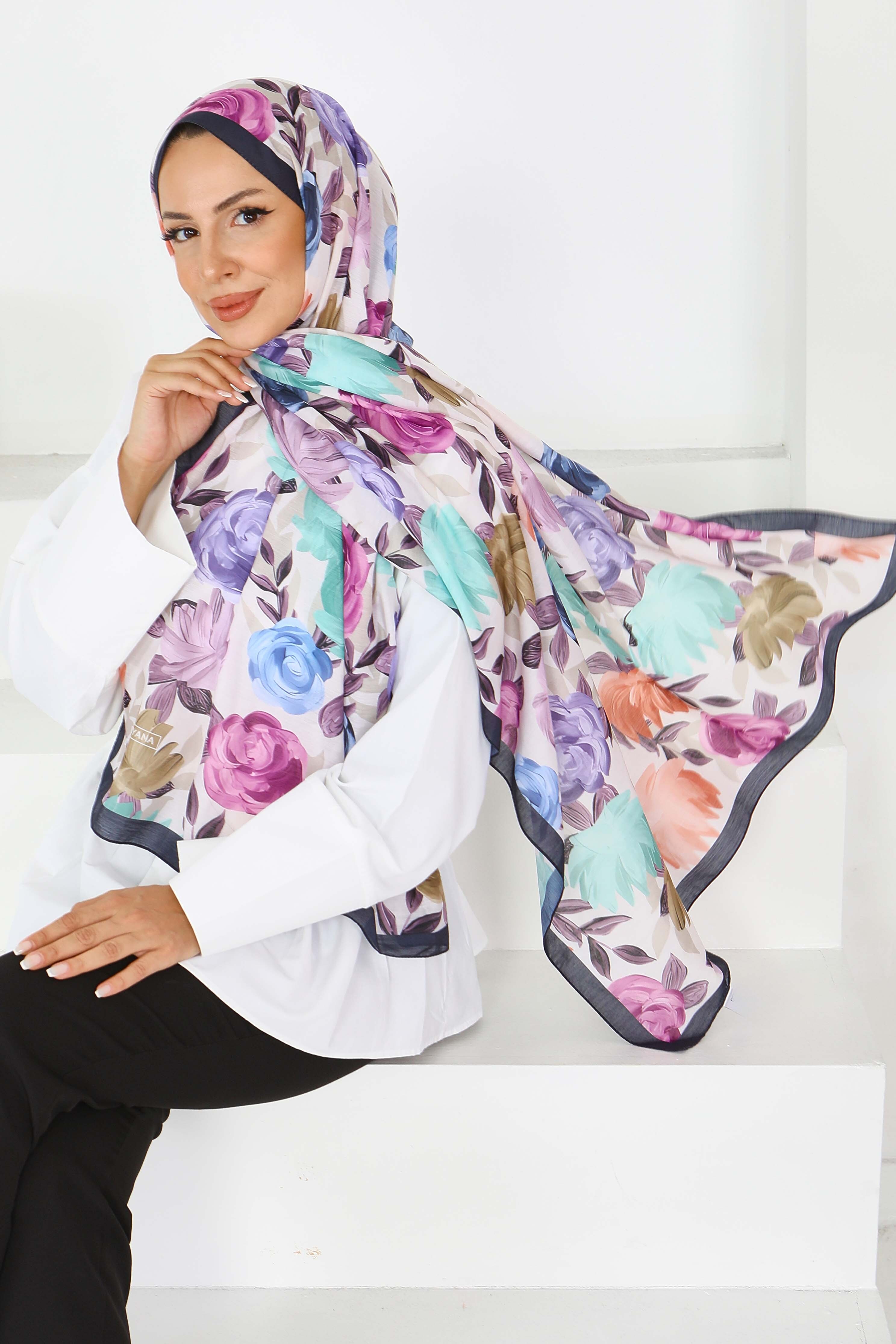 Çiçek Desenli Şal - 27594 - 2