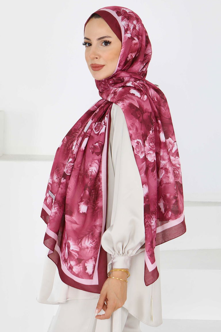 Çiçek Desenli Şal - 27595 - TOFİSA