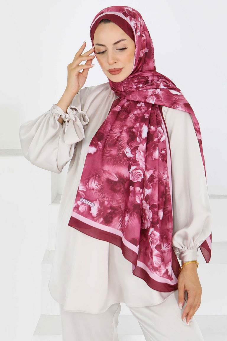 Çiçek Desenli Şal - 27595 - TOFİSA