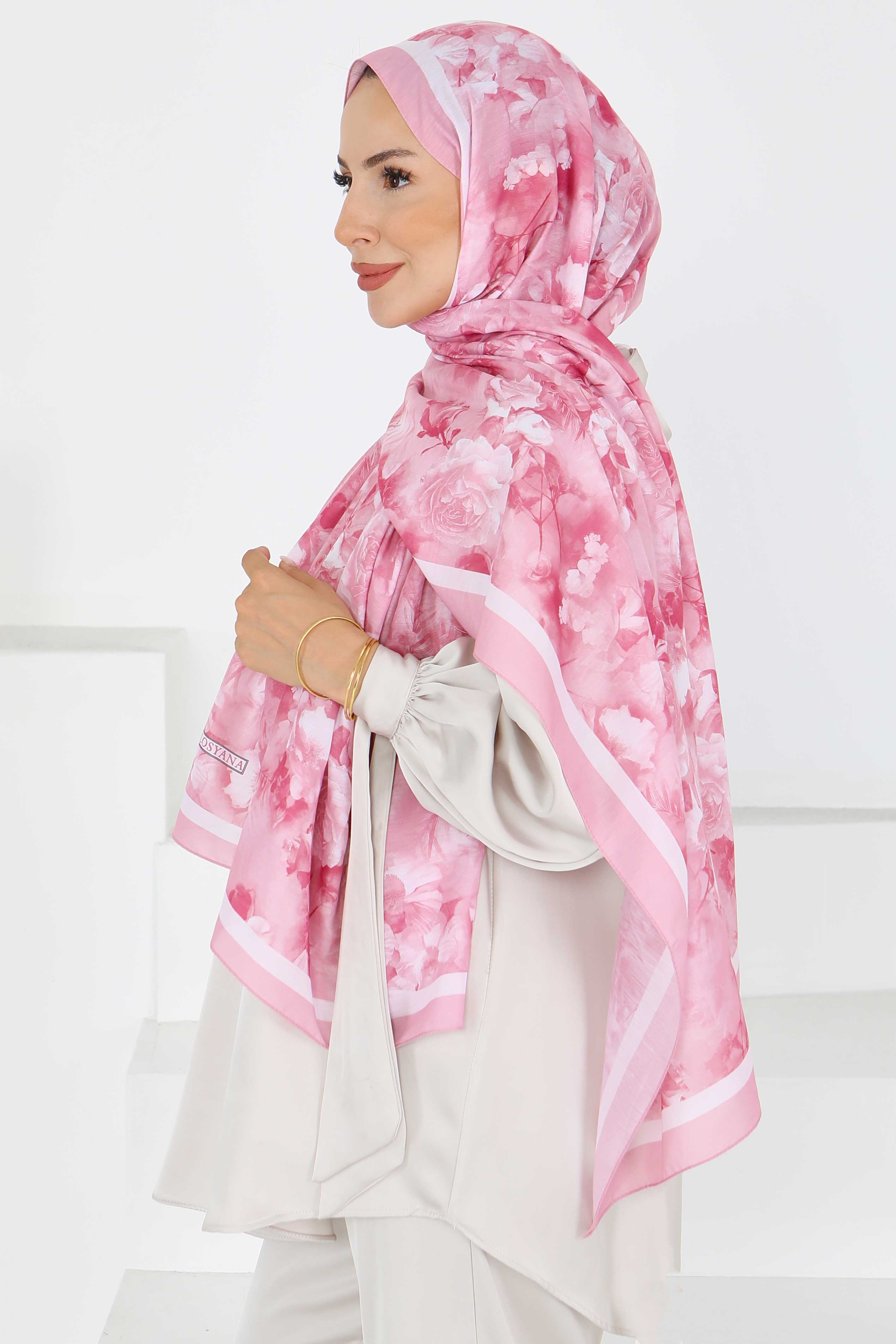 Çiçek Desenli Şal - 27595 - 2