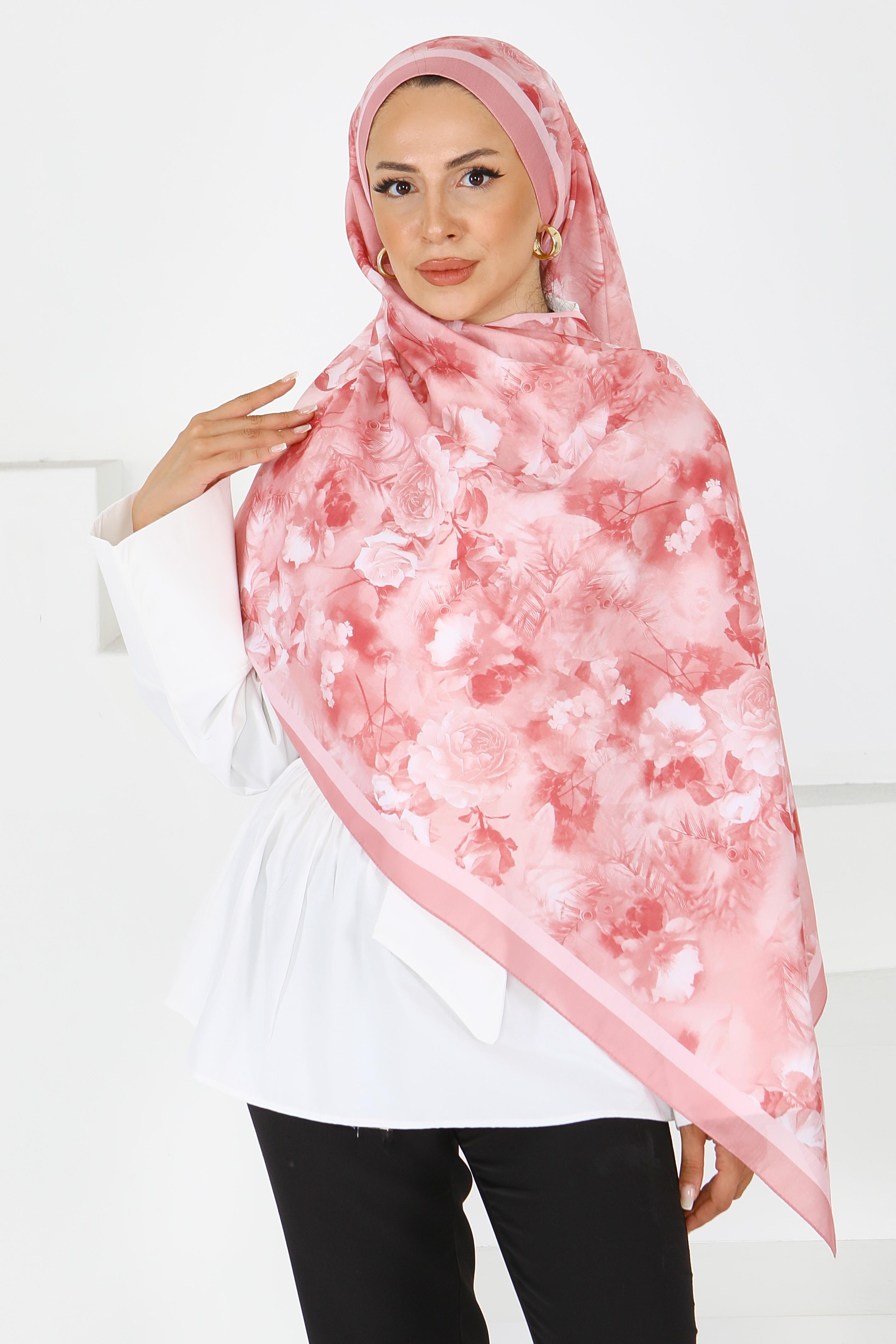 Çiçek Desenli Şal - 27595 - 2
