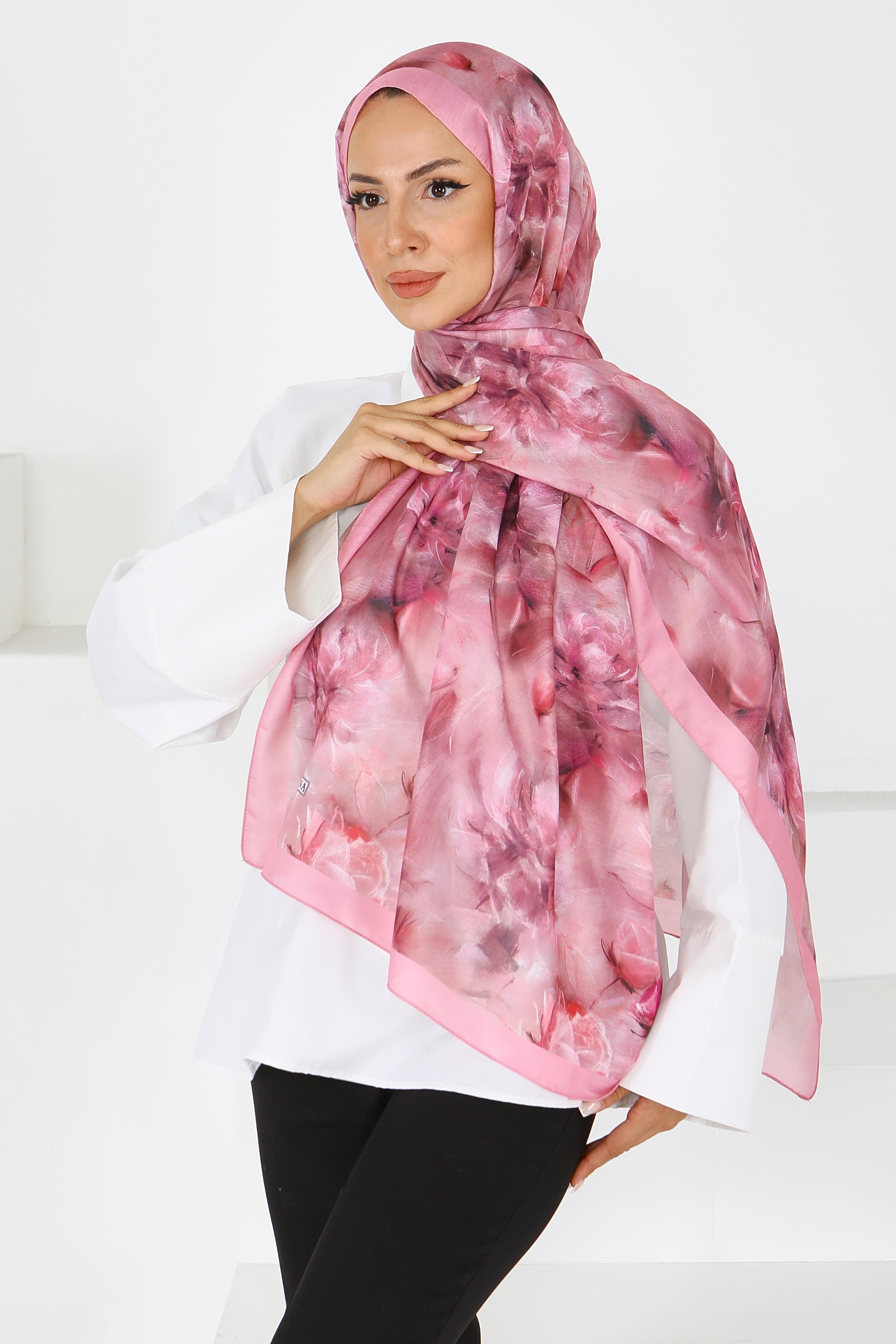 Çiçek Desenli Şal - 27596 - 3