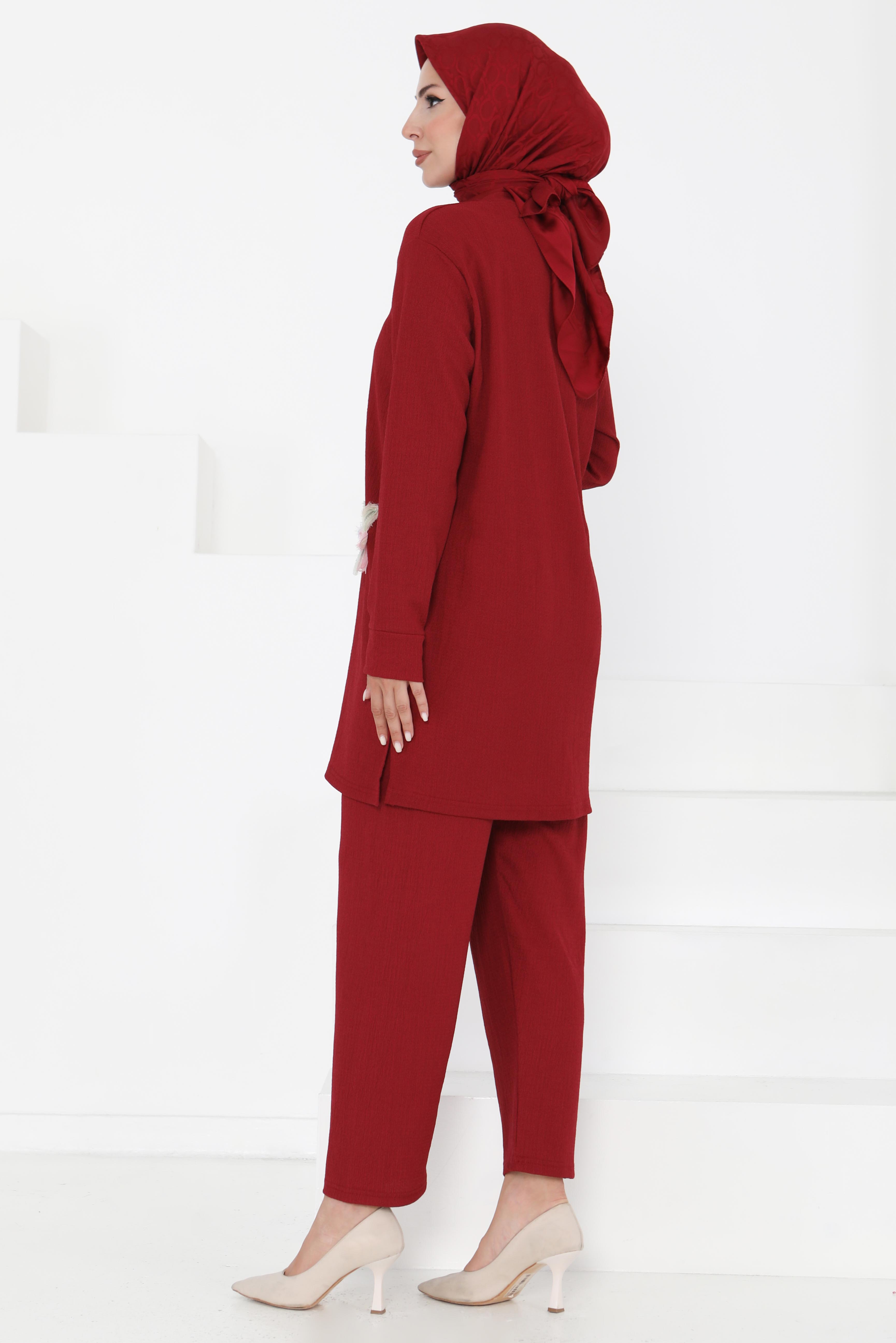 Çiçek Detaylı İkili Takım - 27371 - 5