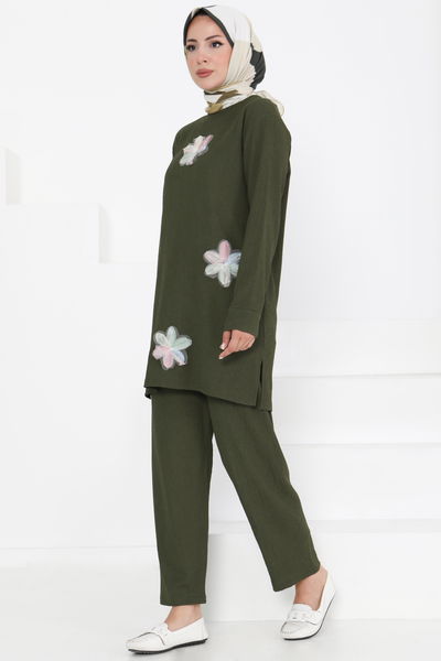Çiçek Detaylı İkili Takım - 27371 