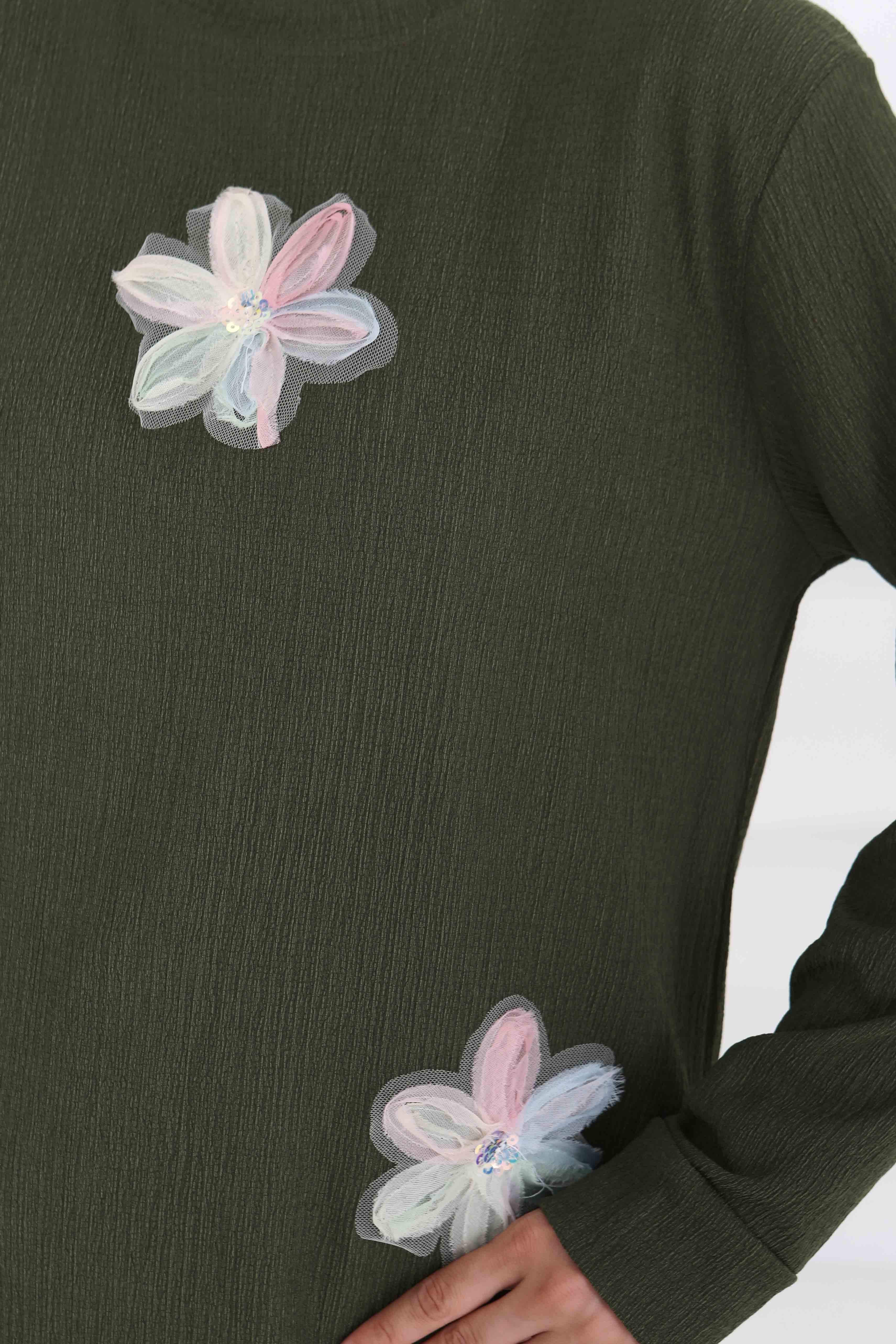 Çiçek Detaylı İkili Takım - 27371 - 4