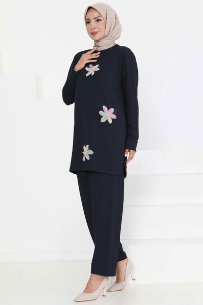 Çiçek Detaylı İkili Takım - 27371 