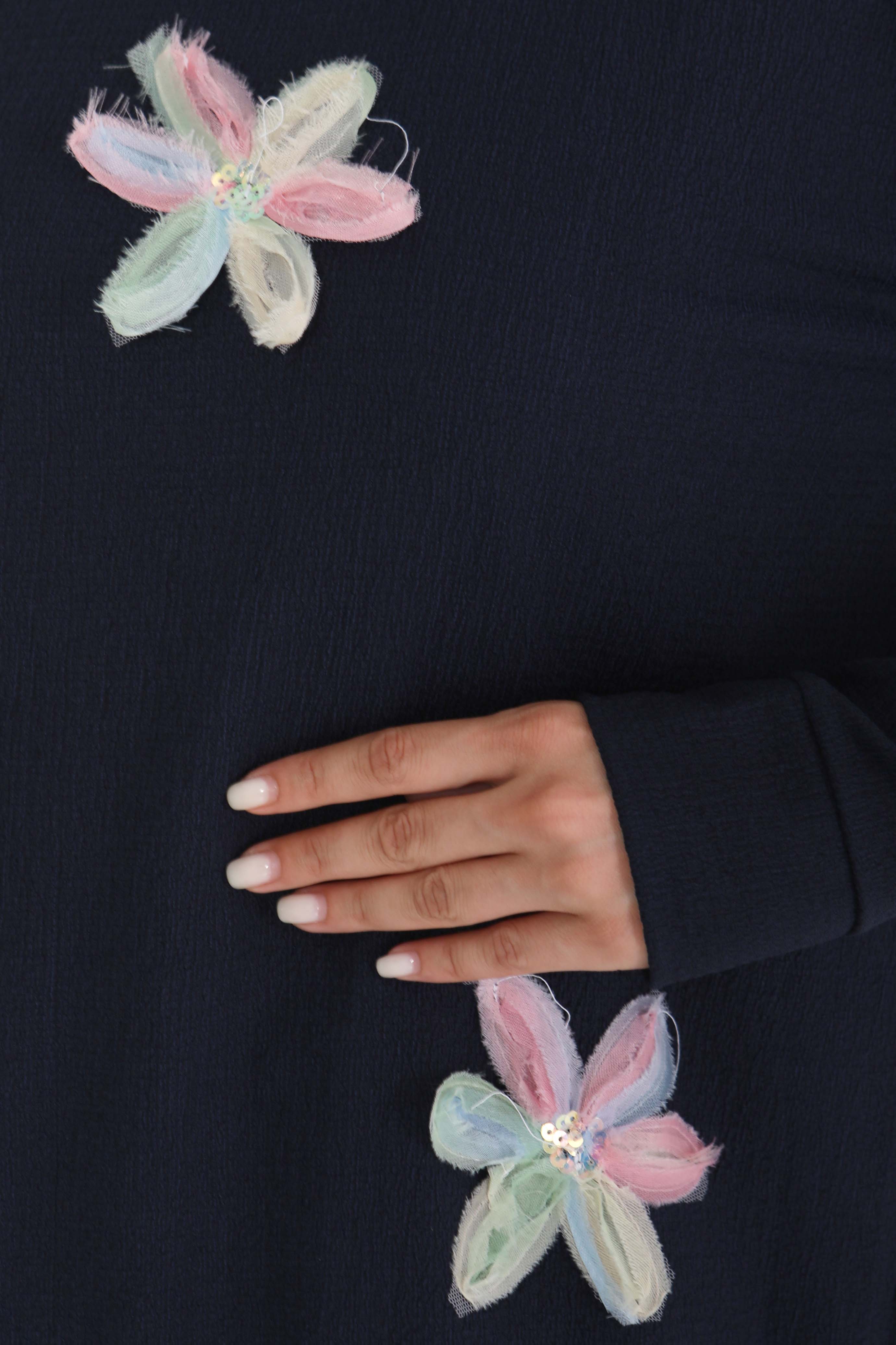 Çiçek Detaylı İkili Takım - 27371 - 4