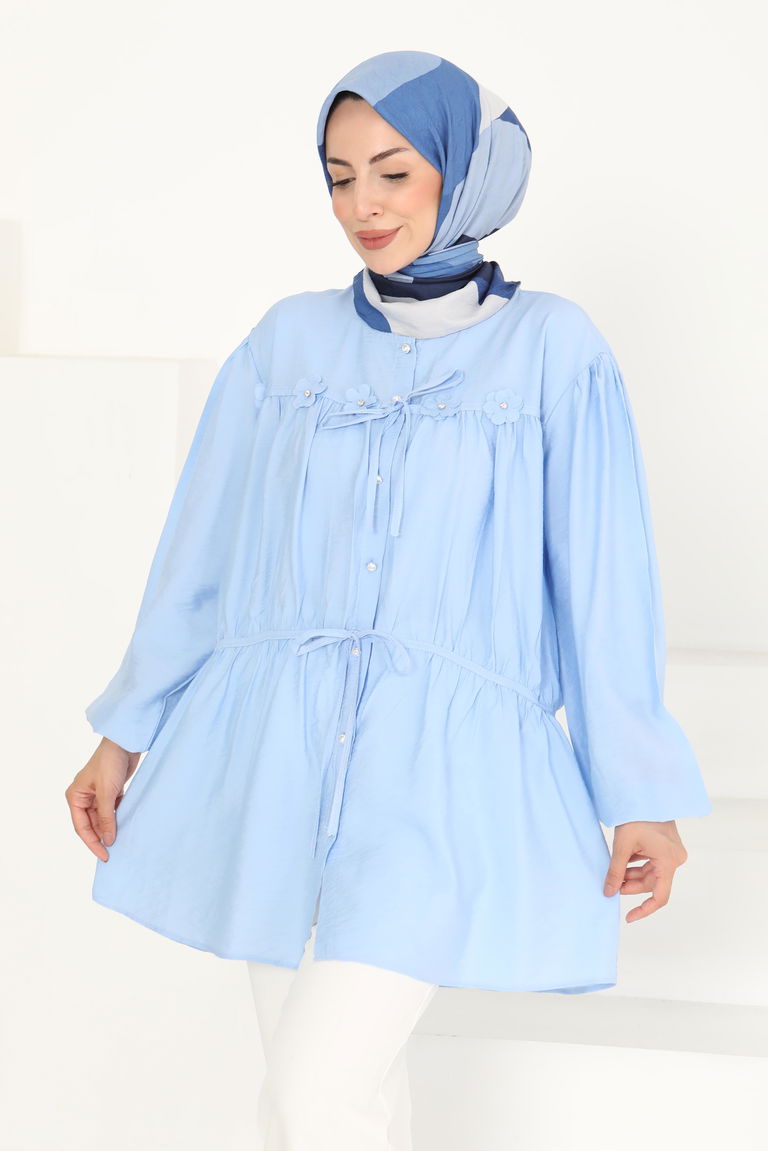 Çiçek İnci Detaylı Tunik - 27273 - TOFİSA
