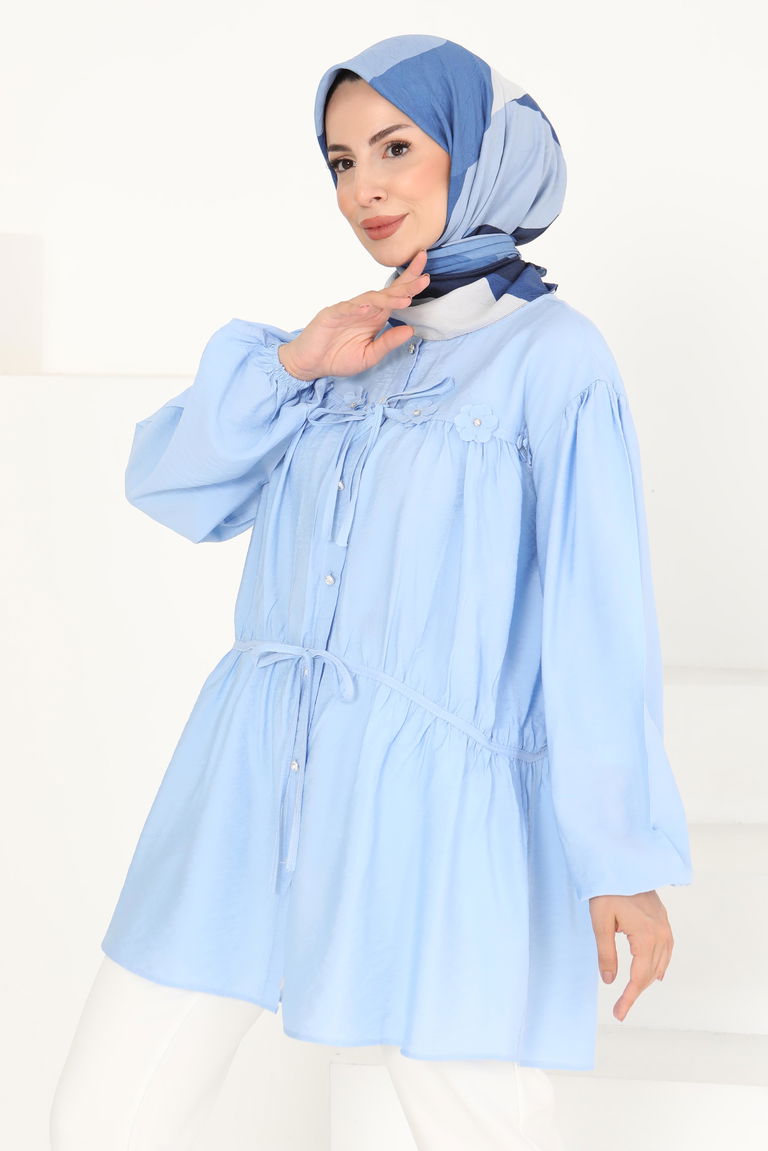 Çiçek İnci Detaylı Tunik - 27273 - TOFİSA