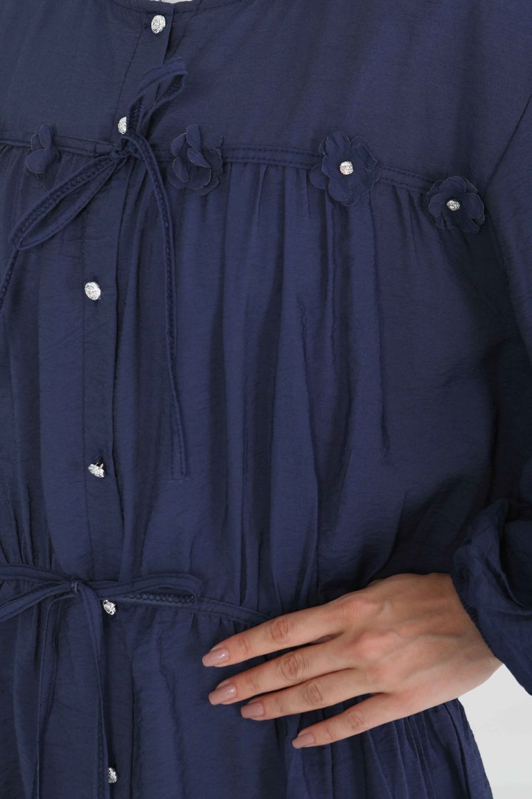 Çiçek İnci Detaylı Tunik - 27273 - TOFİSA