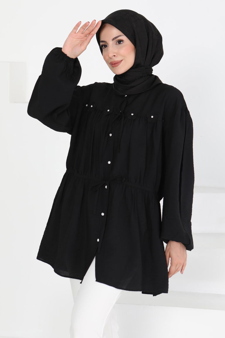 Çiçek İnci Detaylı Tunik - 27273 - TOFİSA