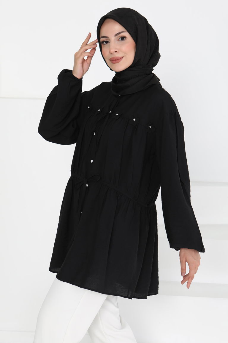 Çiçek İnci Detaylı Tunik - 27273 - TOFİSA