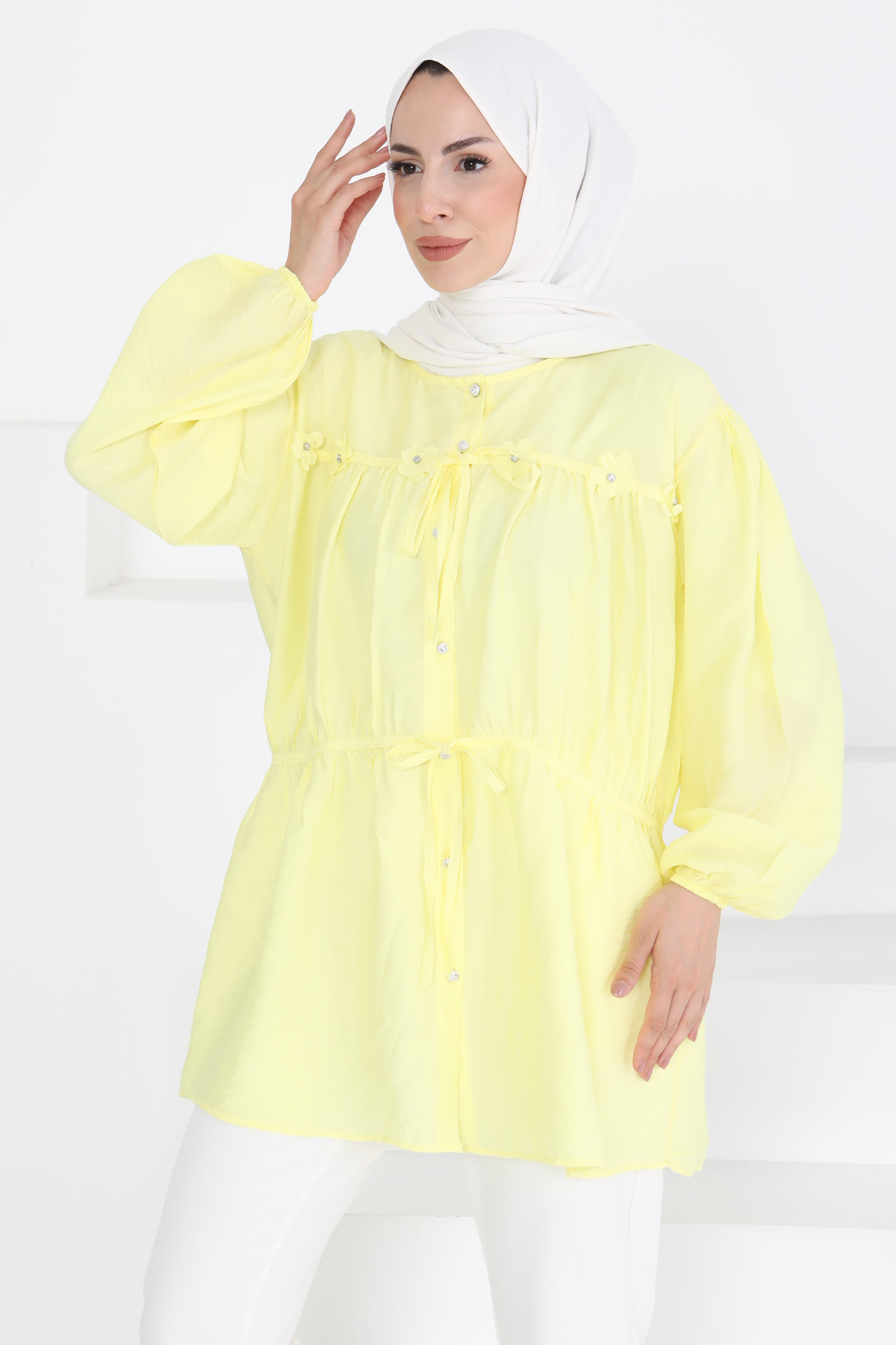 Çiçek İnci Detaylı Tunik Sari - 27273 - 2