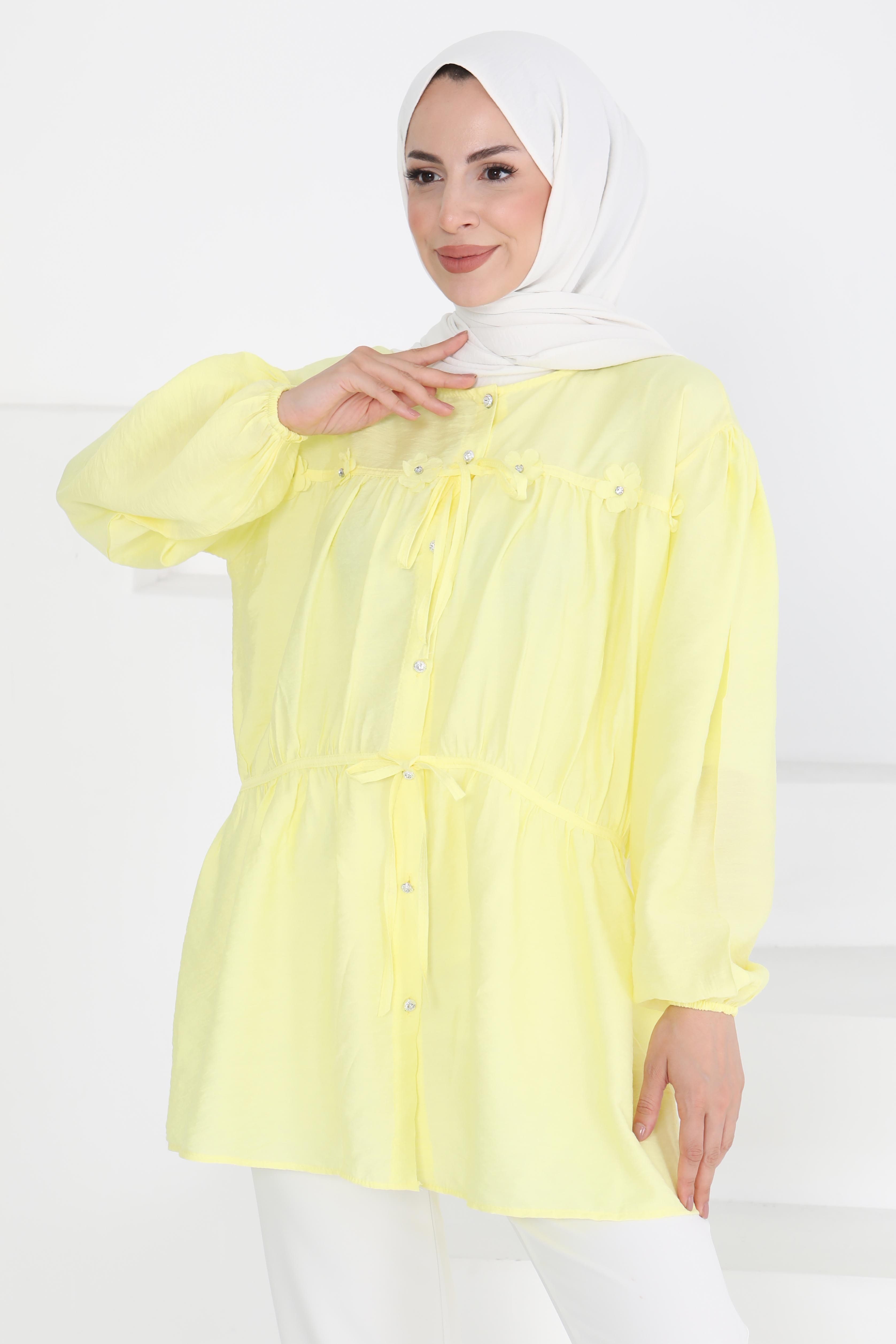 Çiçek İnci Detaylı Tunik Sari - 27273 - 3