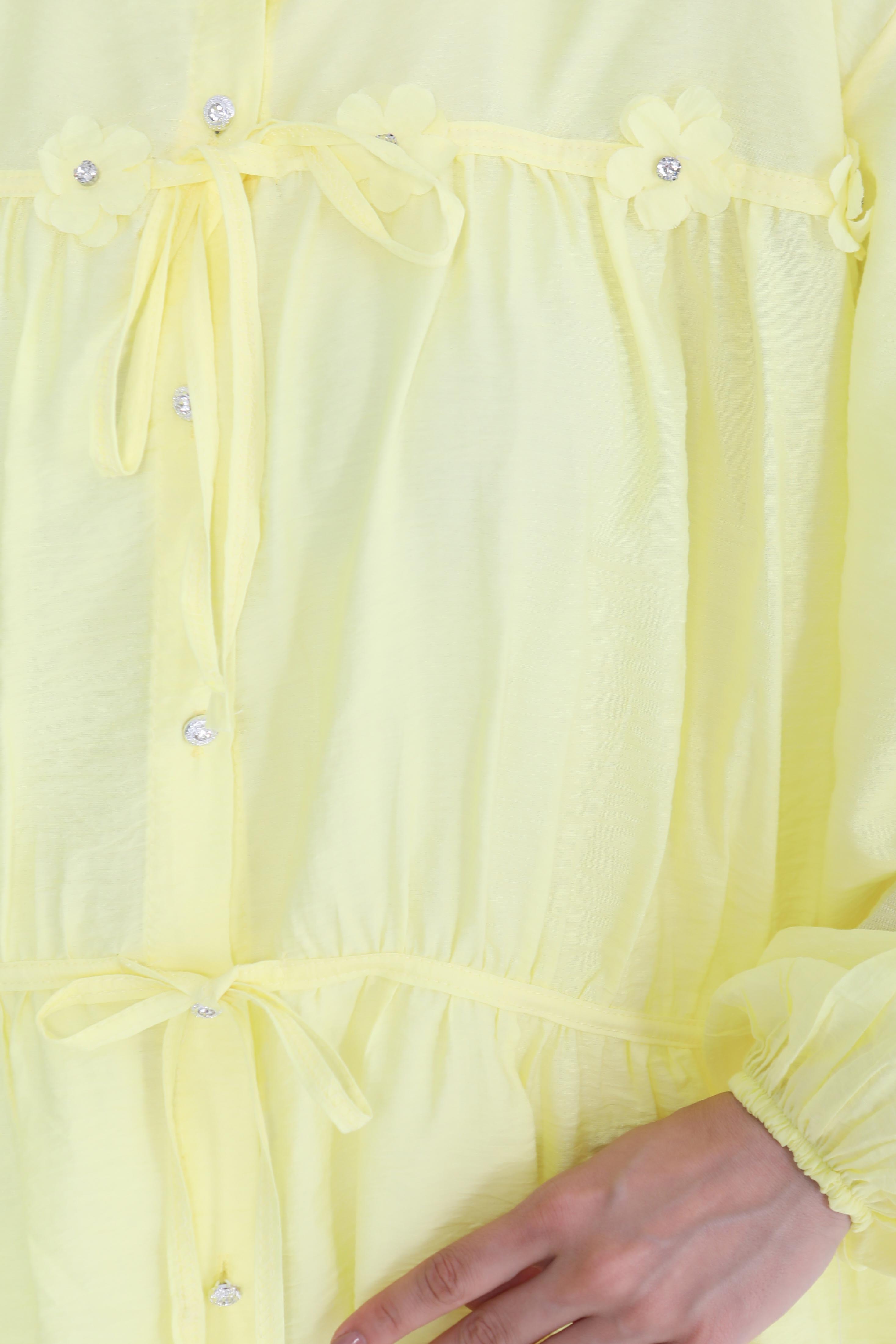 Çiçek İnci Detaylı Tunik Sari - 27273 - 4
