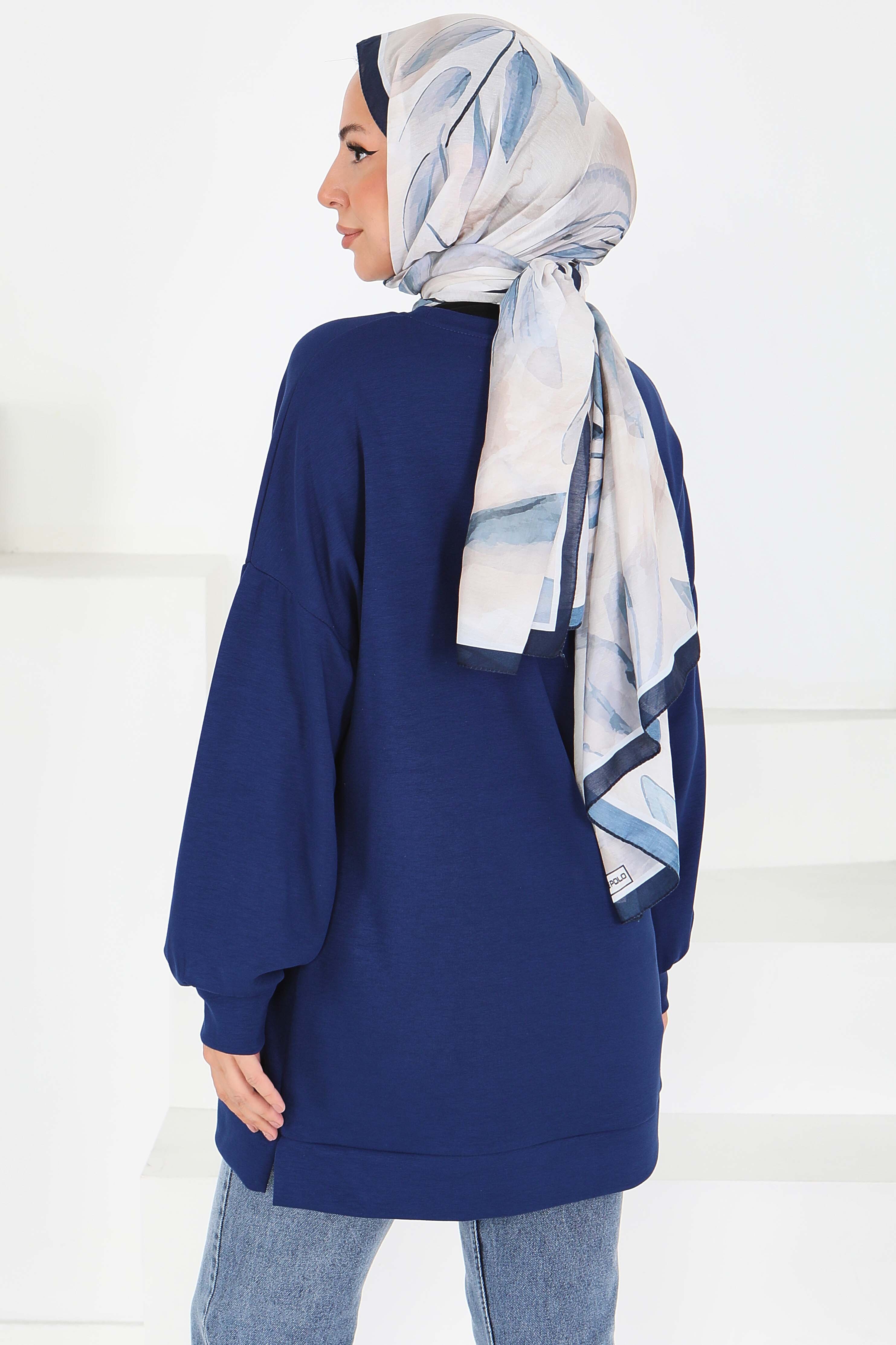 Çiçek İşlemeli Modal Tunik - 27672 - 4