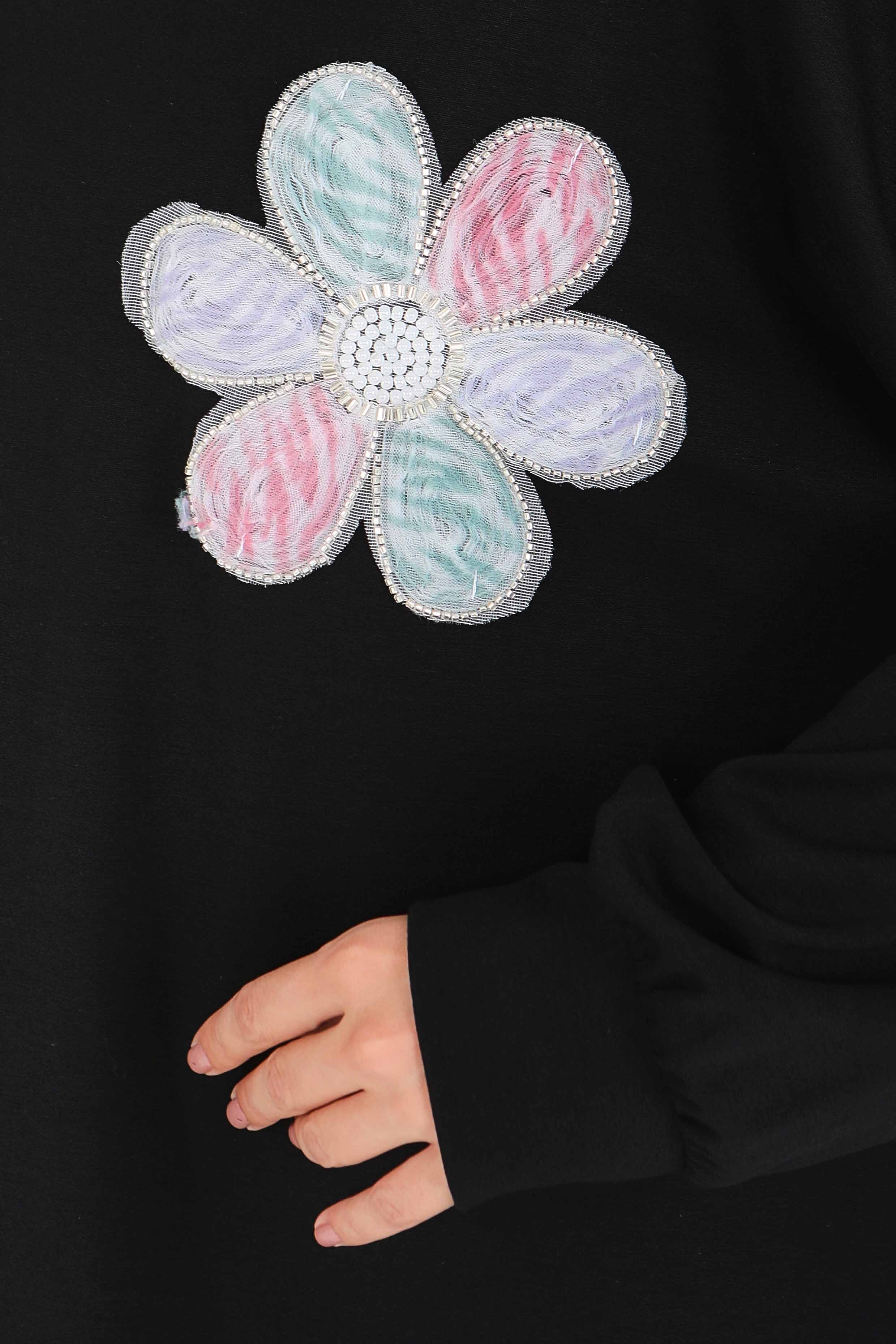 Çiçek İşlemeli Modal Tunik - 27672 - 4