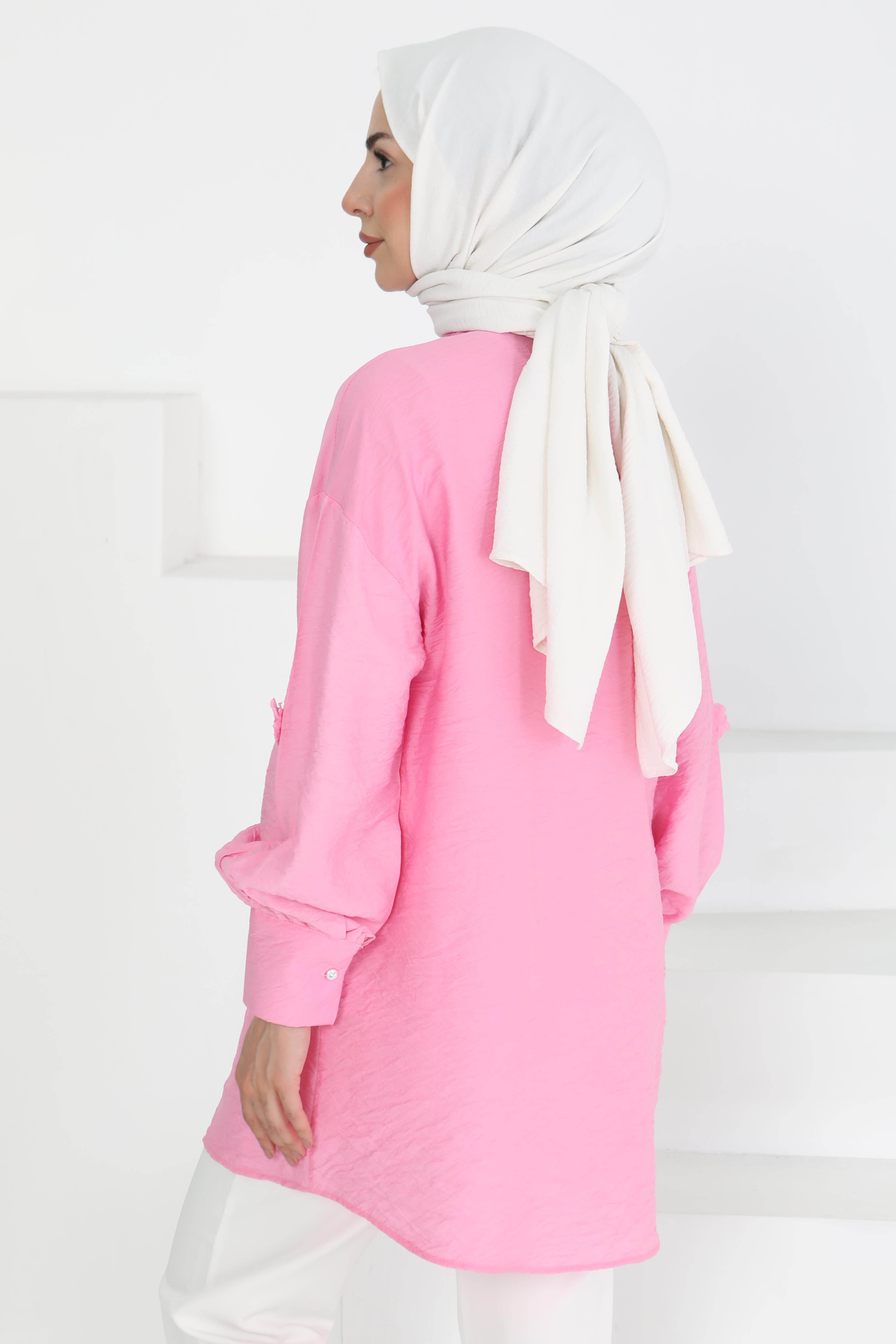 Çiçekli Tunik Pembe - 27272 - 5