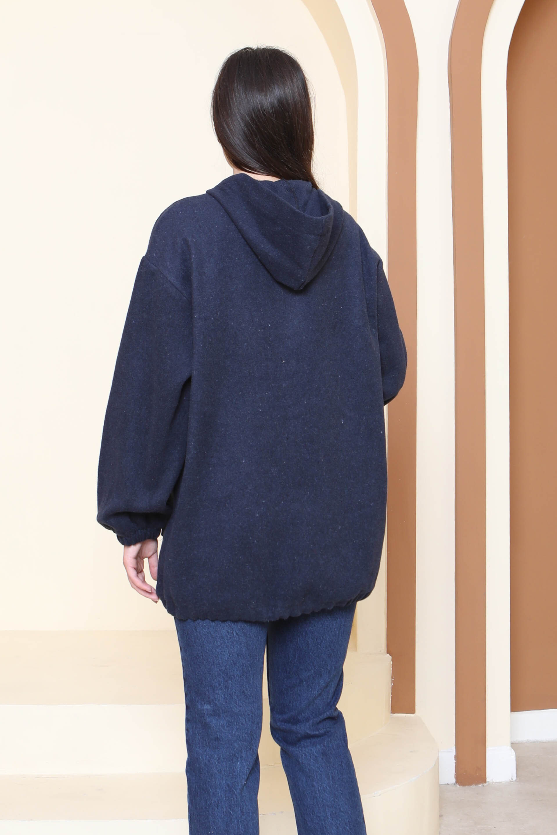 Çift Cepli Bileği Lastikli Kaşe Mont - 27917-LACIVERT - 5